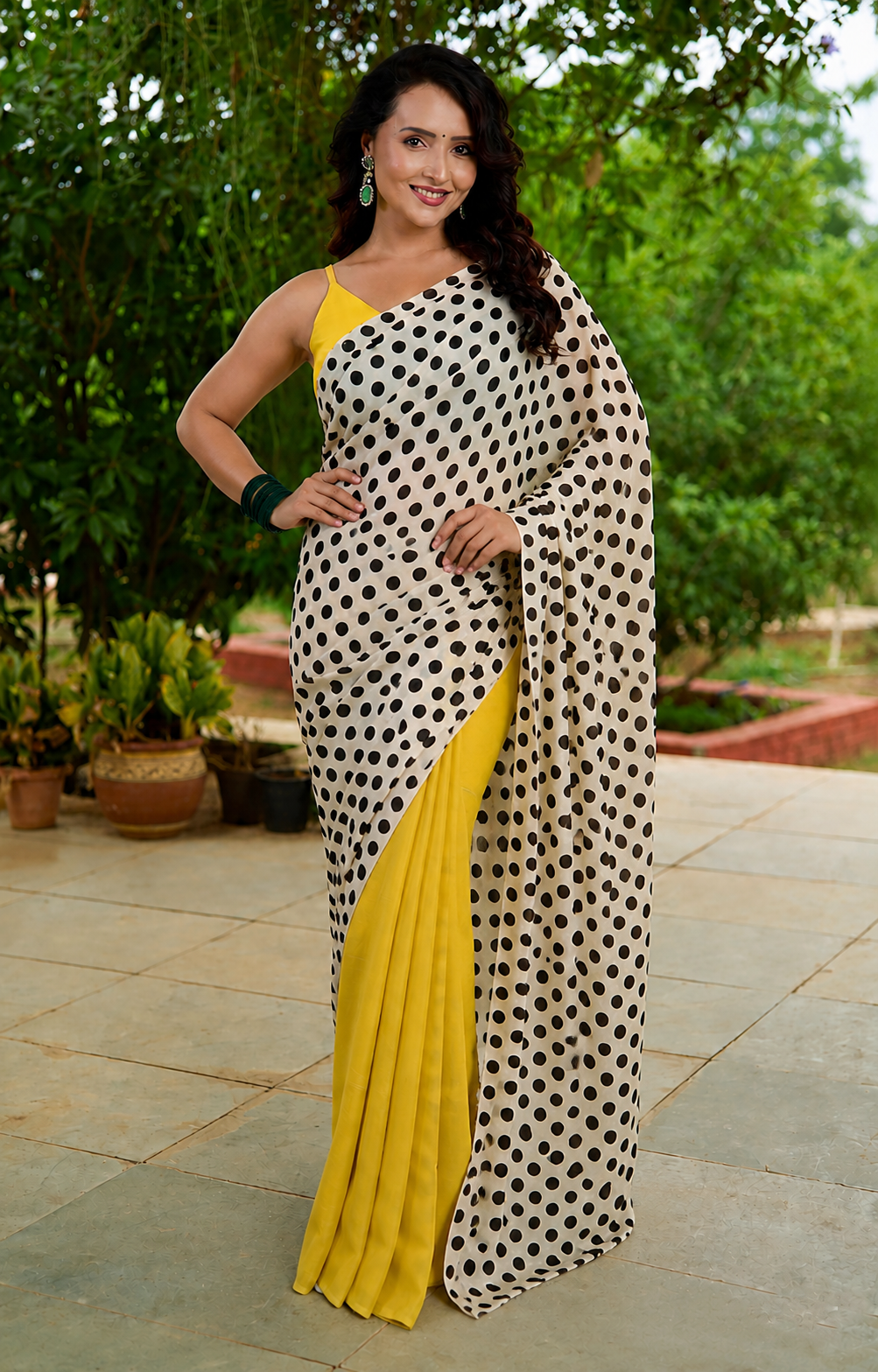 Retro Raga Hand painted pure Silk Saree