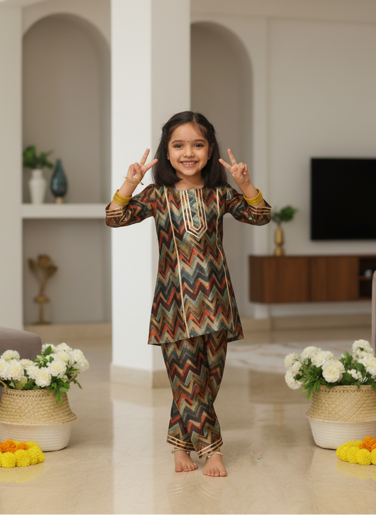 Let her sparkle in comfort with our printed Chanderi kurta & trouser set. ✨
Soft, lightweight, and festive — blending pure elegance with breathable ease, perfect for celebrations and family gatherings.