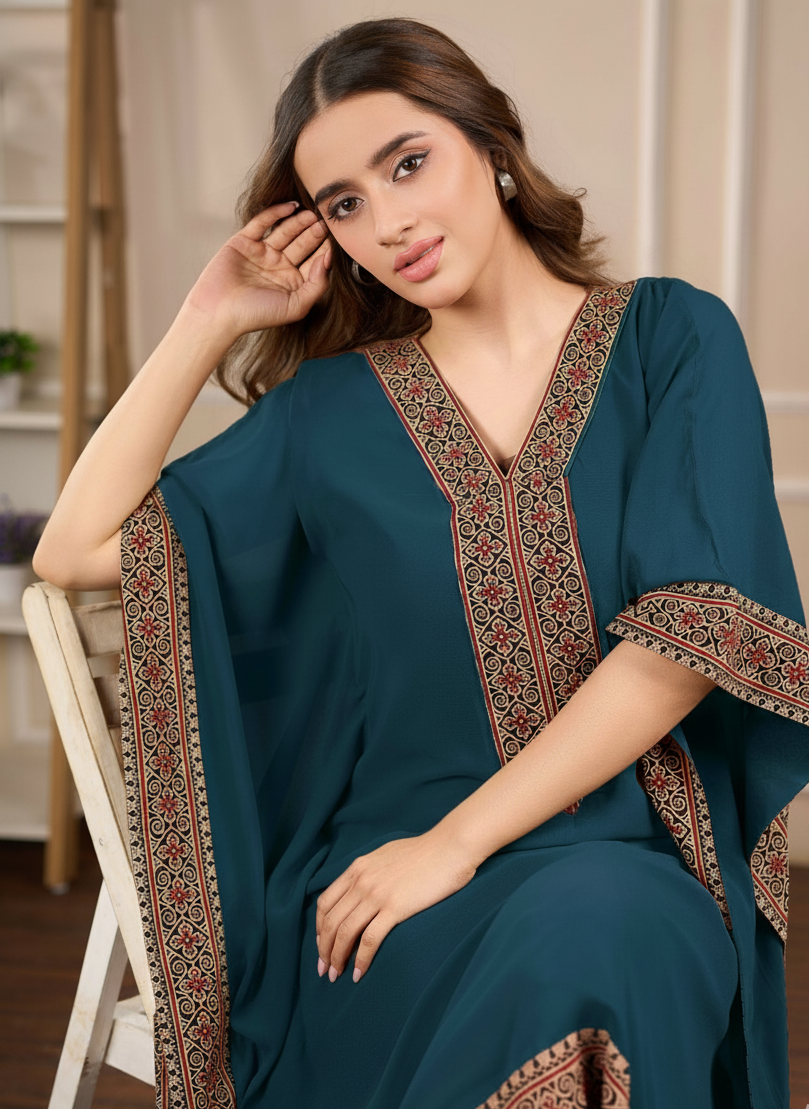 Teal_Empress_Georgette_Kaftan.