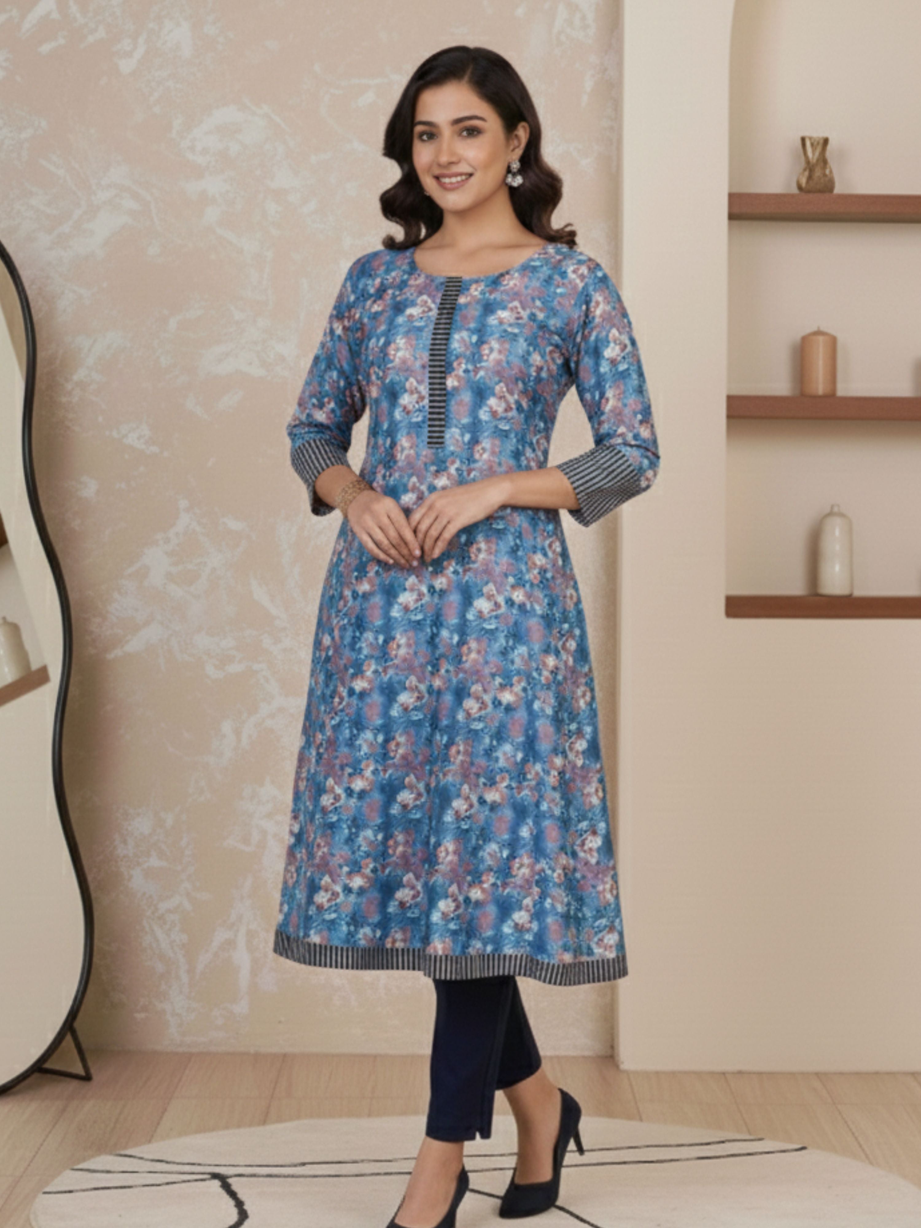 Butterfly Bush Muslin Printed Kurti