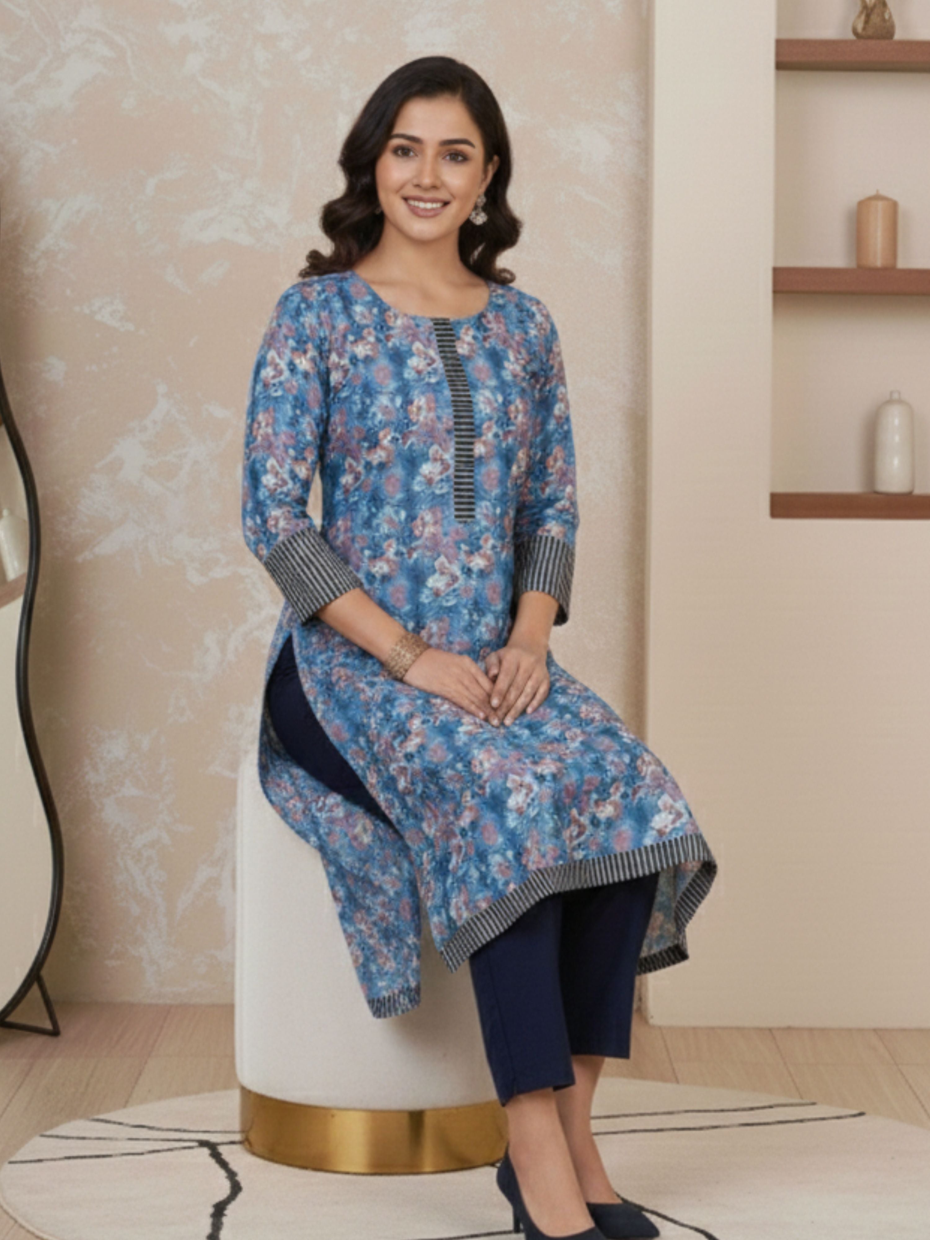 Butterfly Bush Muslin Printed Kurti