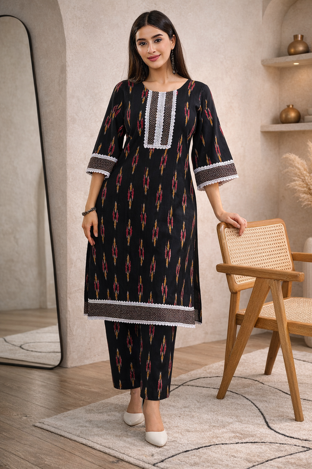 Ethereal Ikat Kurta Set