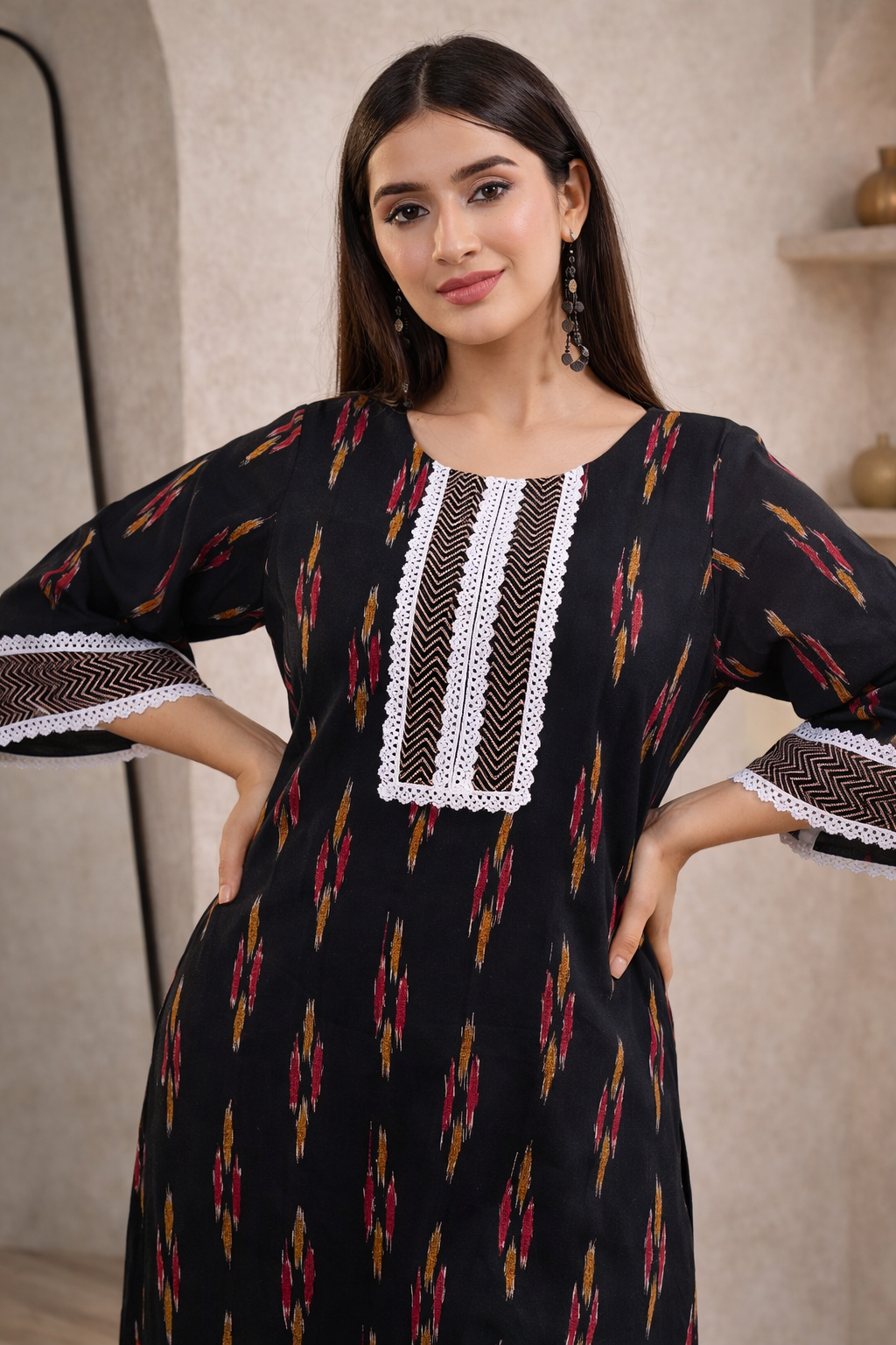 Ethereal Ikat Kurta Set