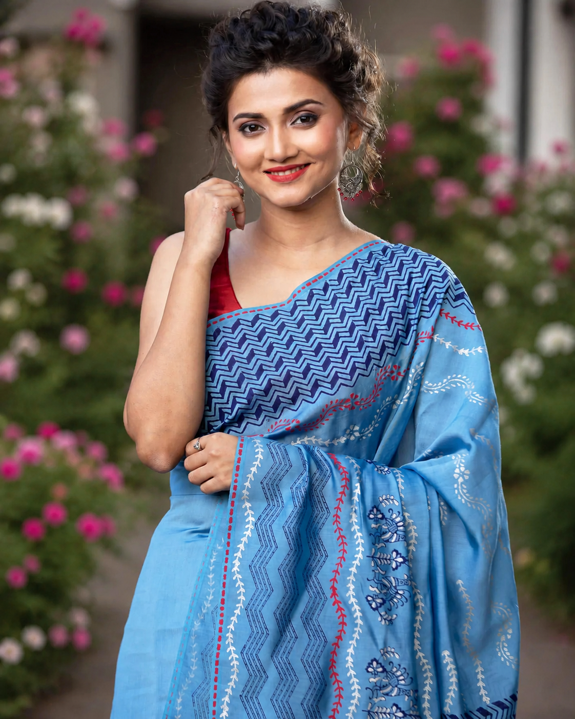 Pattern Vise Versa-Silkmodal Block Print Saree