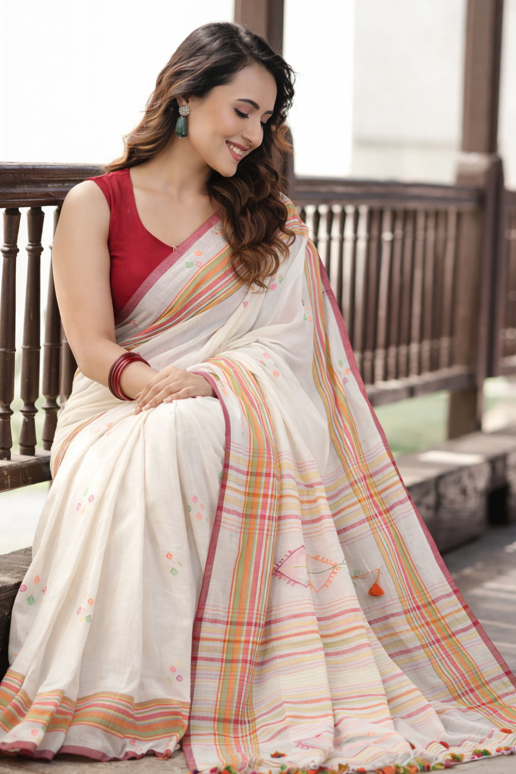 Thread Confetti Handwoven Cotton Saree