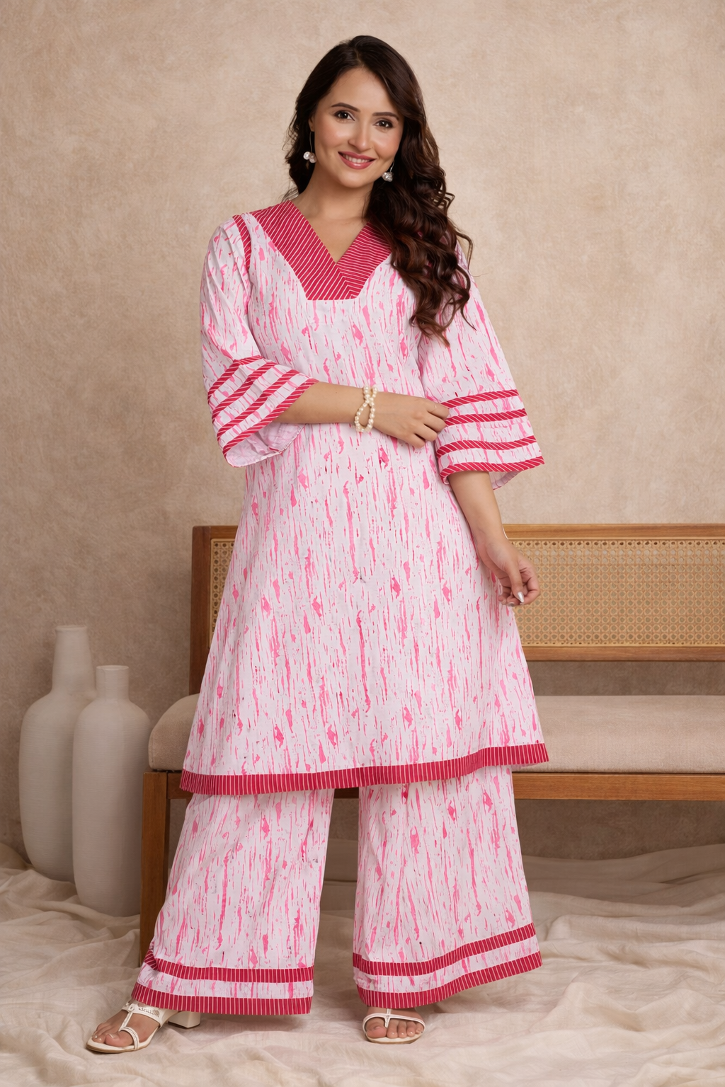 Strawberry Sorbet Muslin Kurta Set