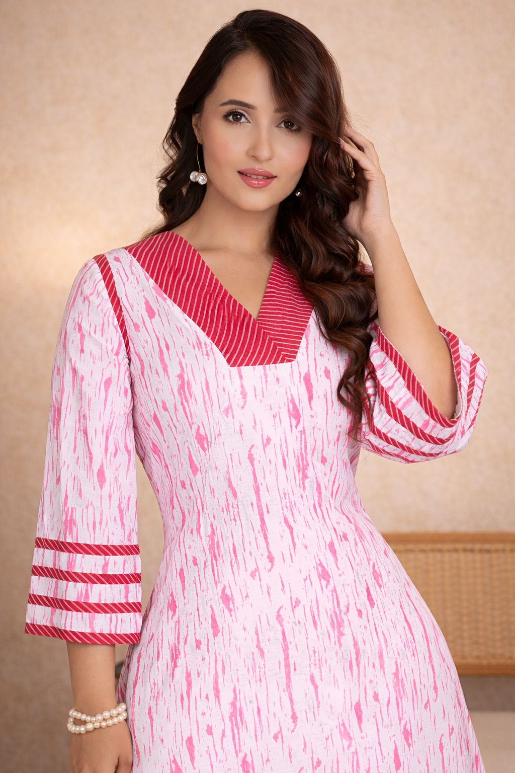 Strawberry Sorbet Muslin Kurta Set