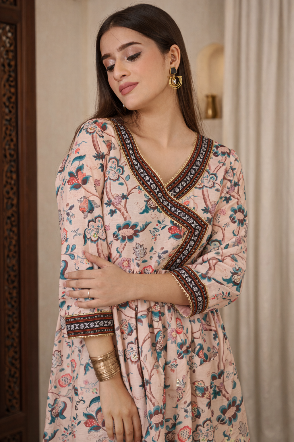 Verdant Blossom Angarakha Style Kurti