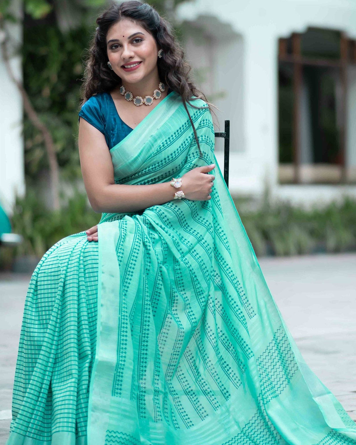 Fog Dust Cotton handblock print Saree Prasamcrafts Handcrafted Festive Workwear Dailywear