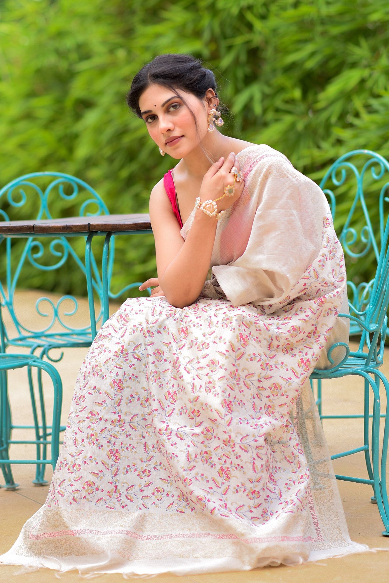 Simple Splendor Chanderi Handblock Print Saree Prasamcrafts Handcrafted Festive Workwear Dailywear