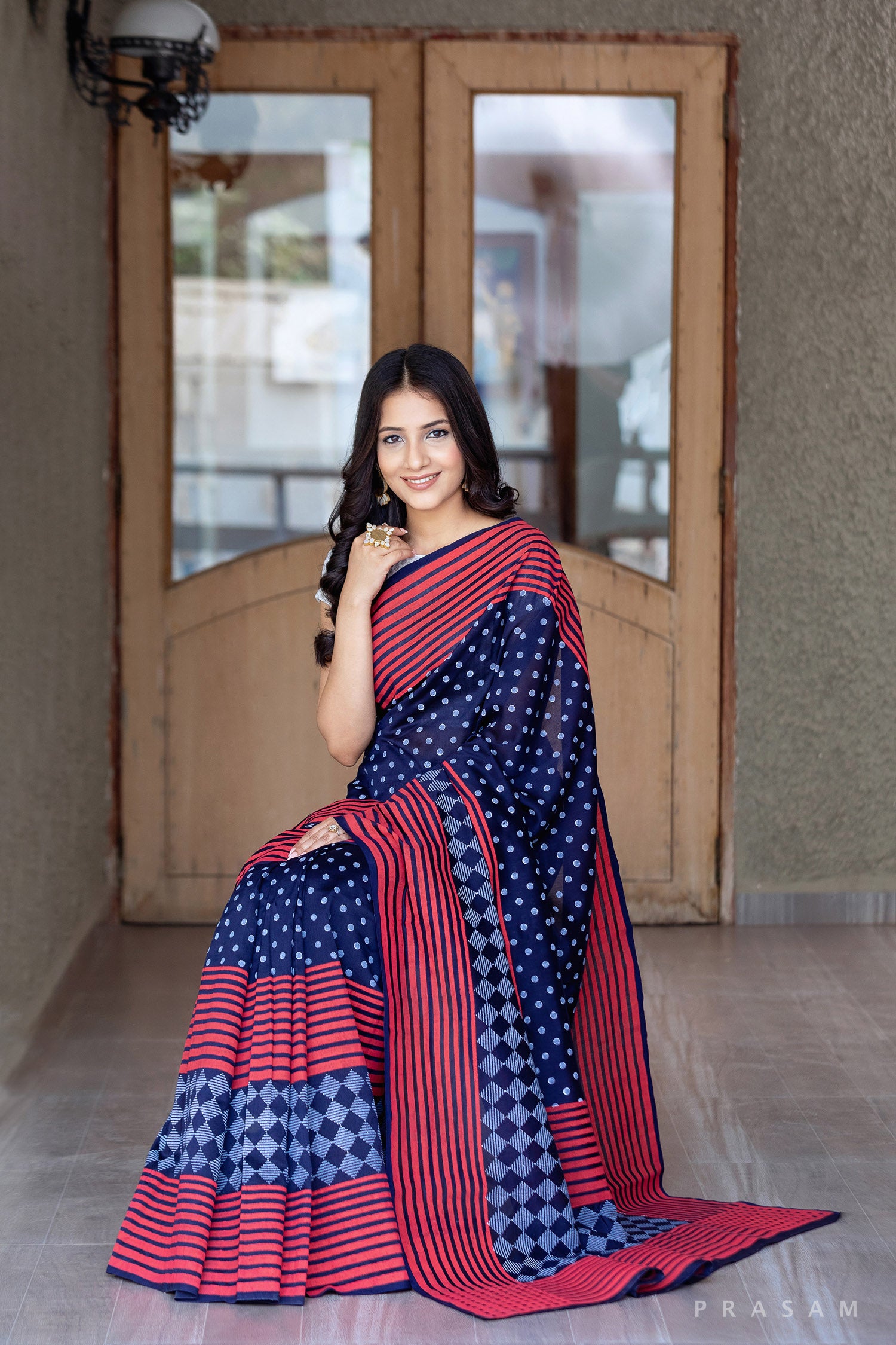 Dab Troop-Chanderi Block Print Saree Prasam Crafts