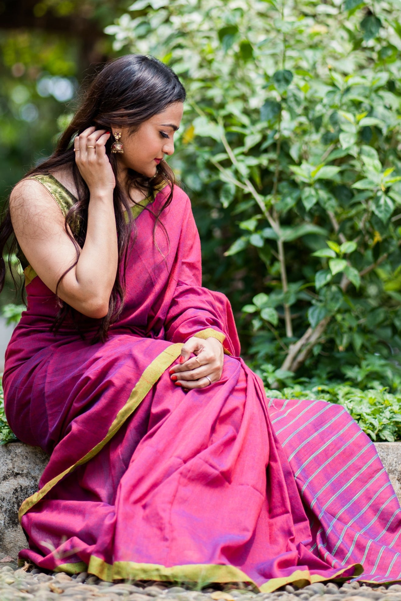 Poise Purple Cotton Handwoven Saree Prasamcrafts Handcrafted Festive Workwear Dailywear
