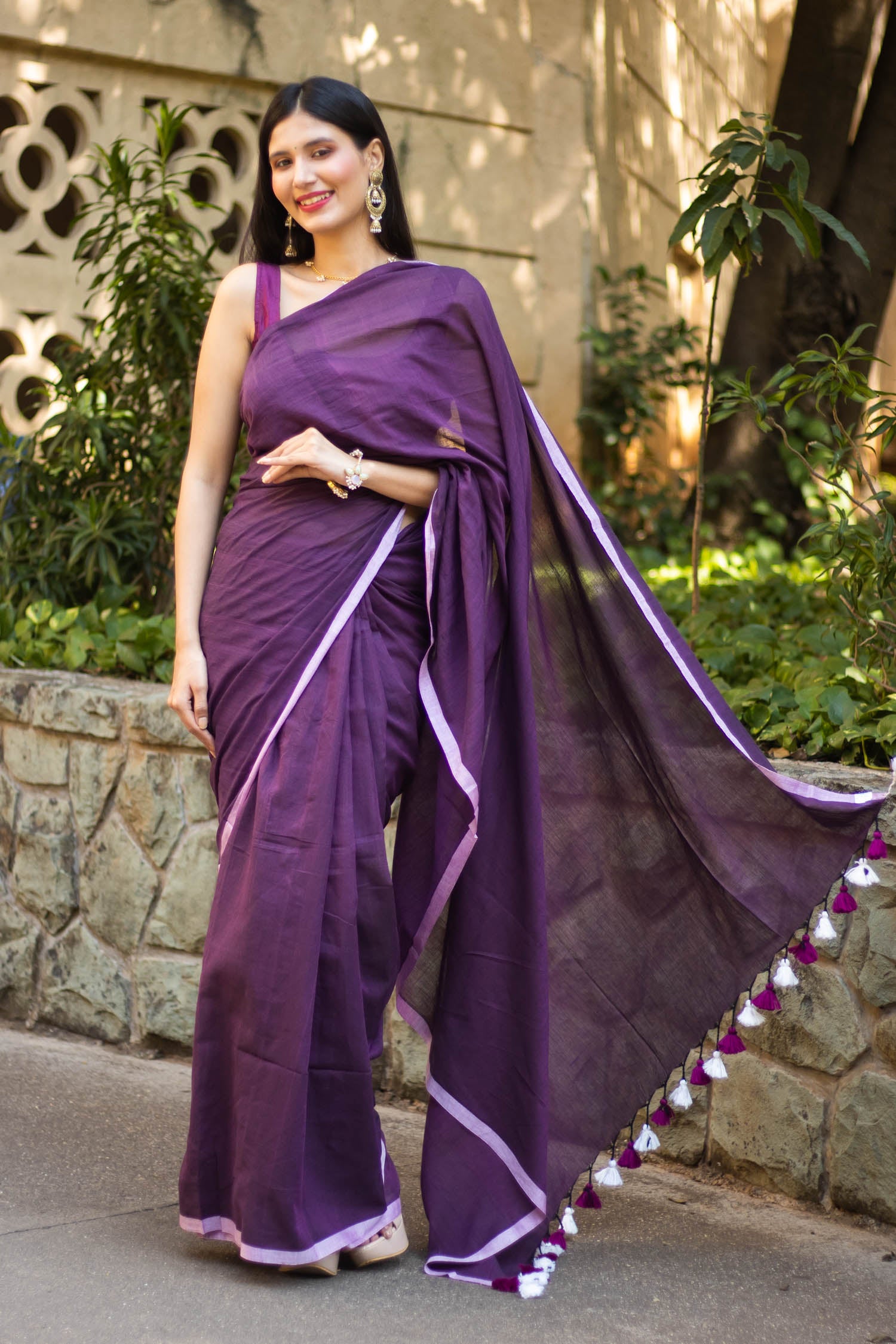 Fly in Sky - Cotton Handwoven Saree Prasam Crafts