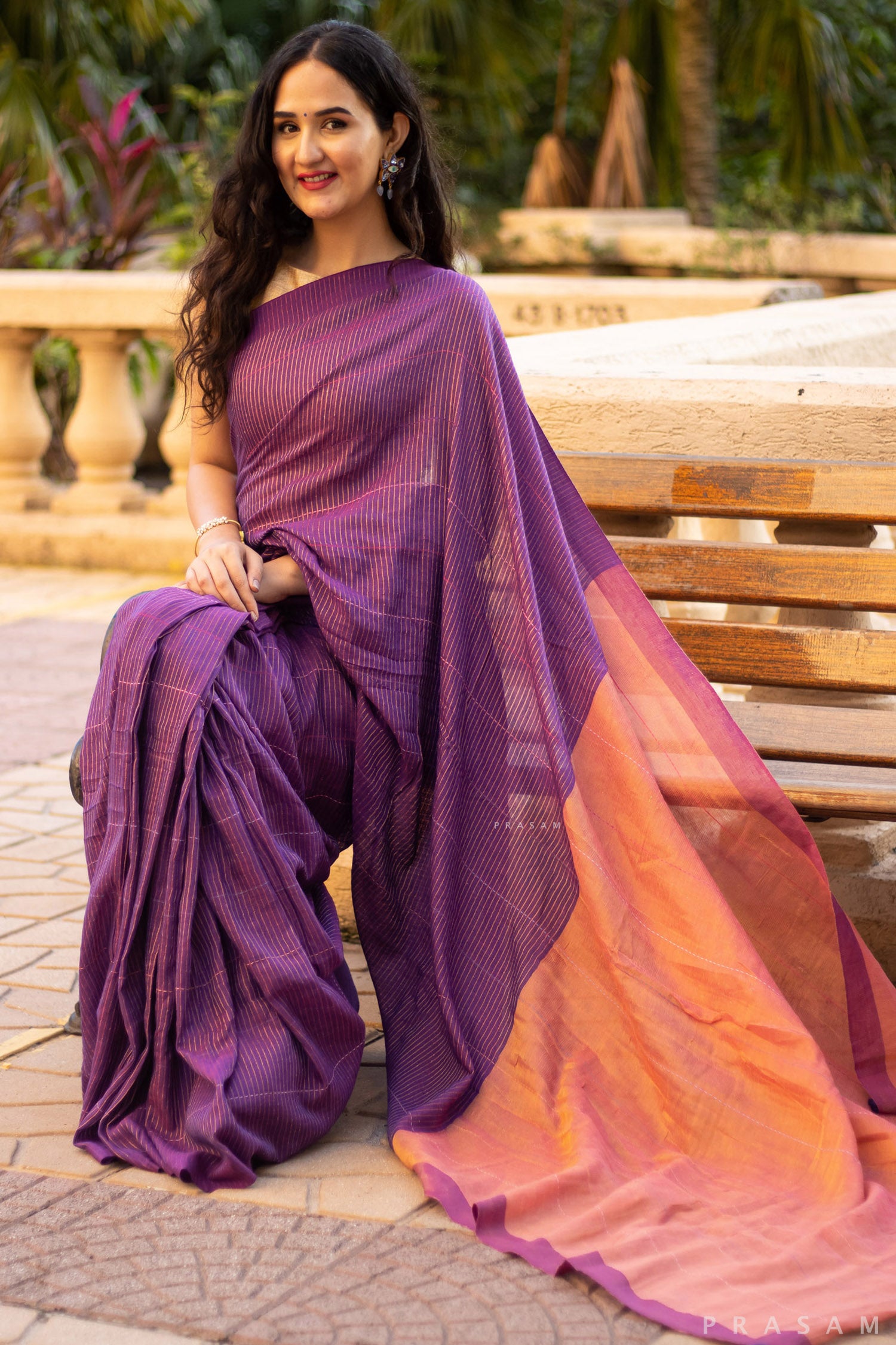 Festive Delight-Cotton Zari Handwoven Saree Prasam Crafts