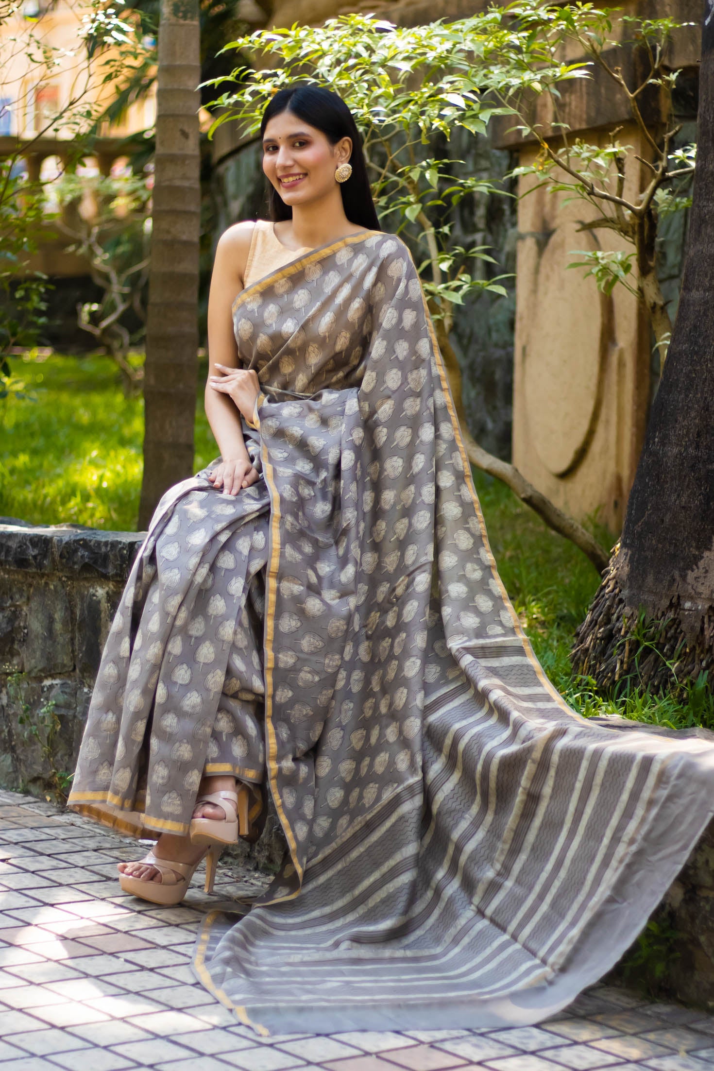 Made in Heaven-Chanderi Dabu Block Print Saree