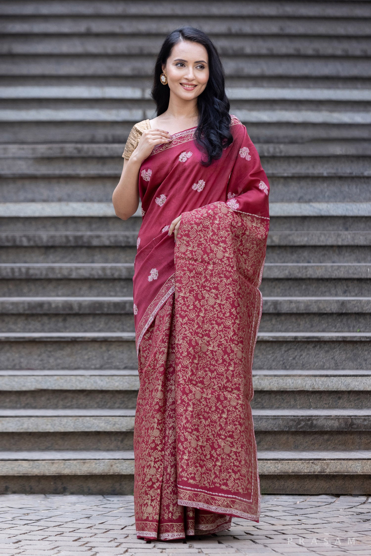 Native Transcript-Chanderi Block Print Saree Prasam Crafts