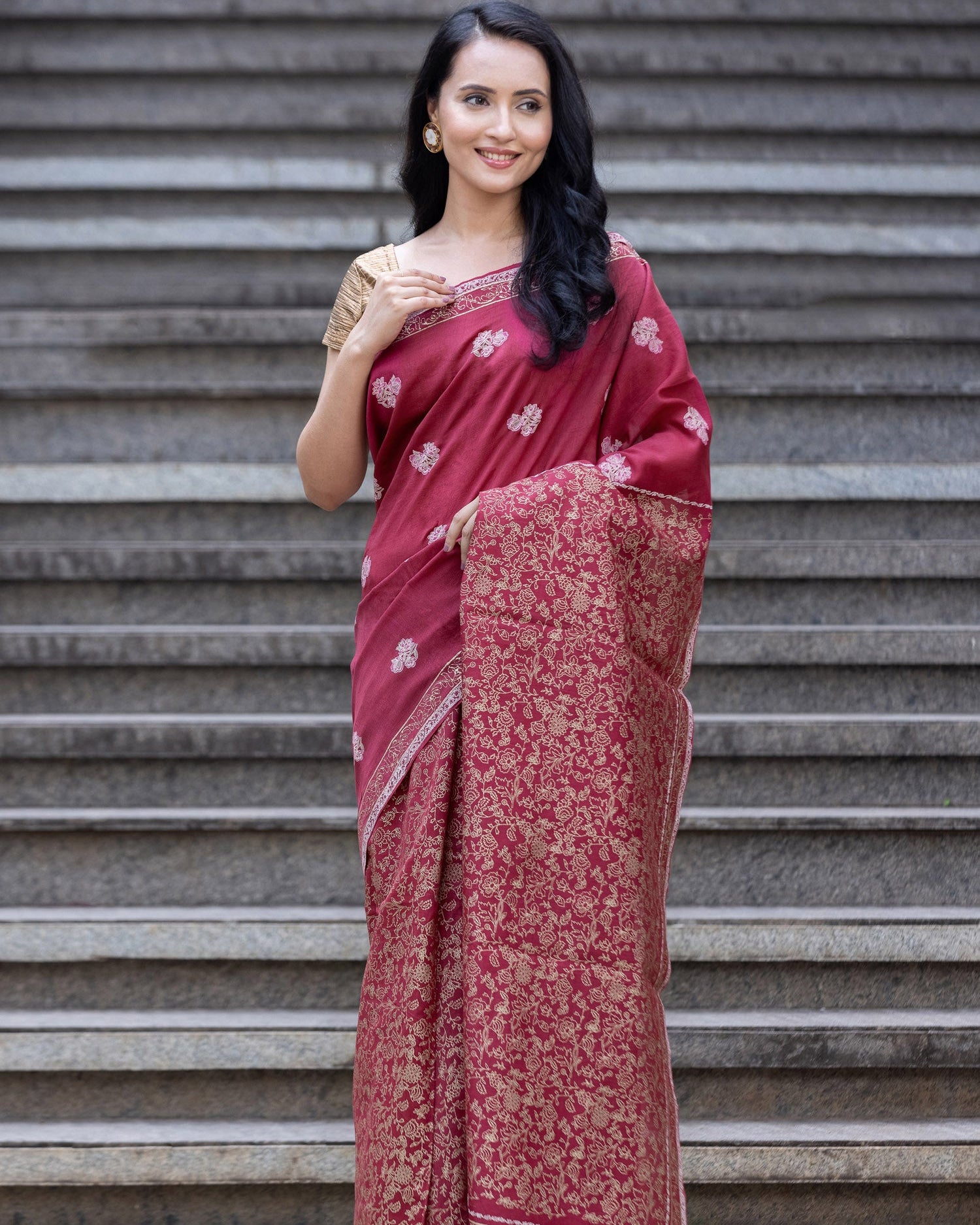 Native Transcript-Chanderi Block Print Saree Prasam Crafts