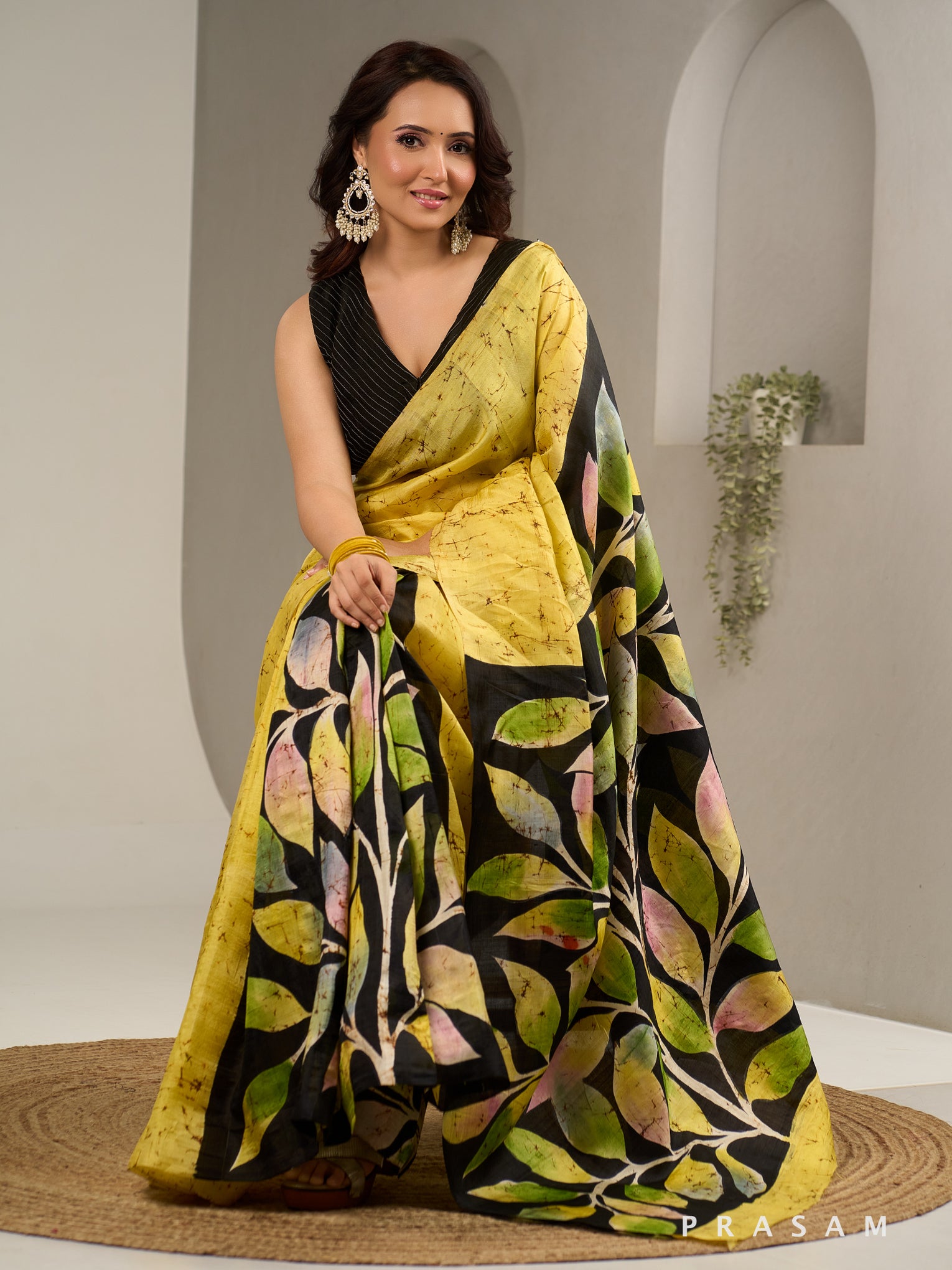 Sun Drape Hand Painted Pure Silk Saree