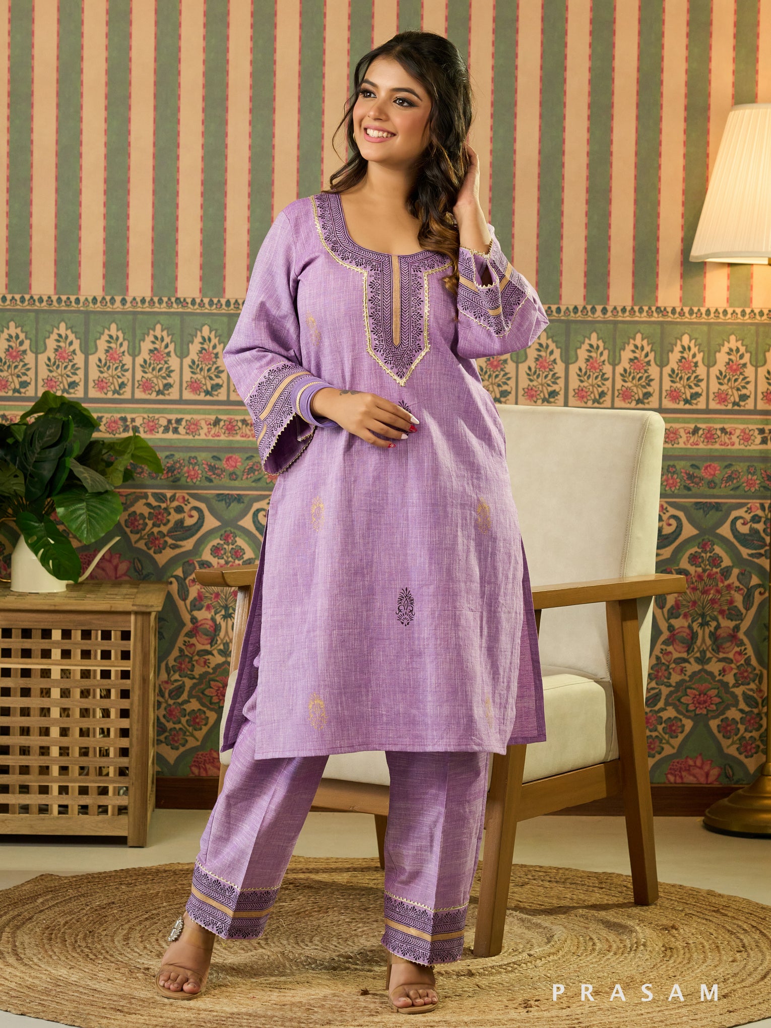 Vrishika Traditional Block Printed Kurta Set