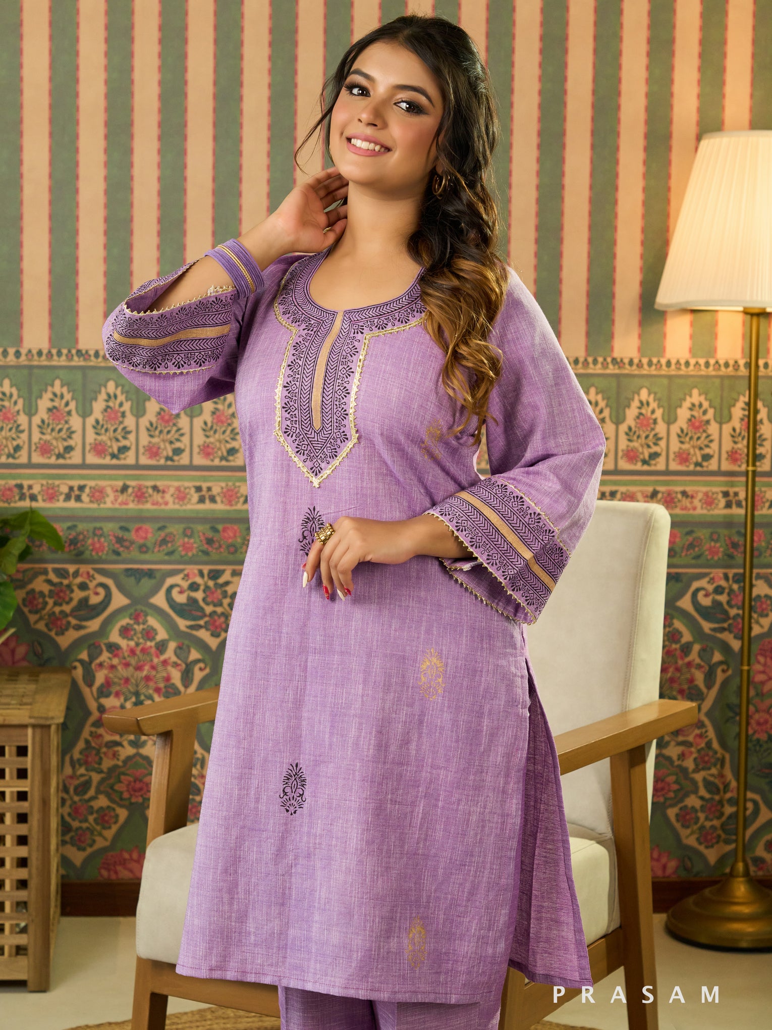 Vrishika Traditional Block Printed Kurta Set