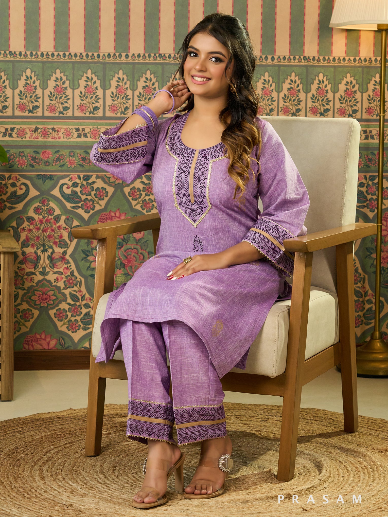 Vrishika Traditional Block Printed Kurta Set