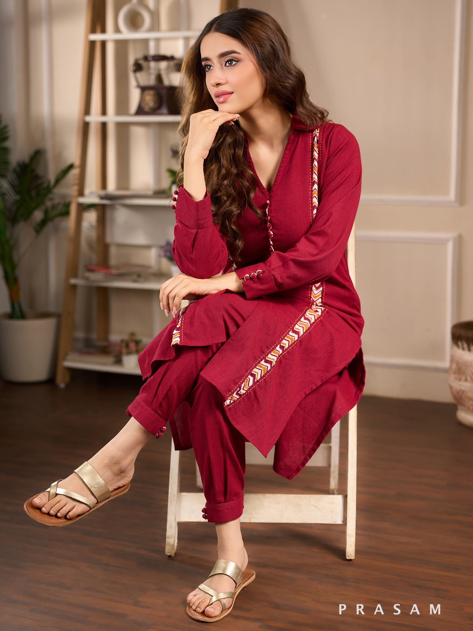 Merlot Sunset Cotton Kurta Set