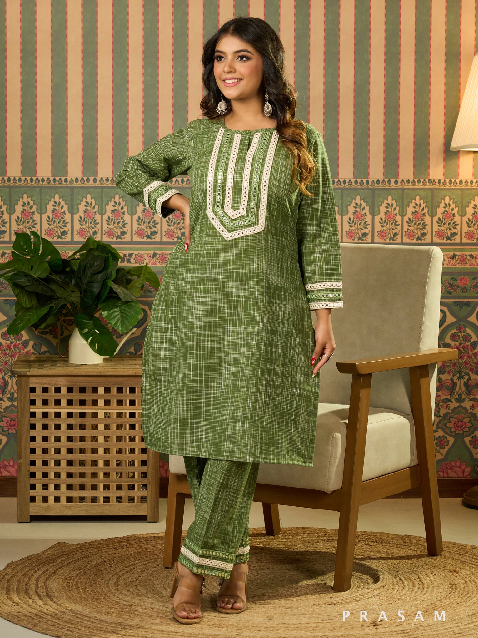 Meadow Green Cotton Kurta Set