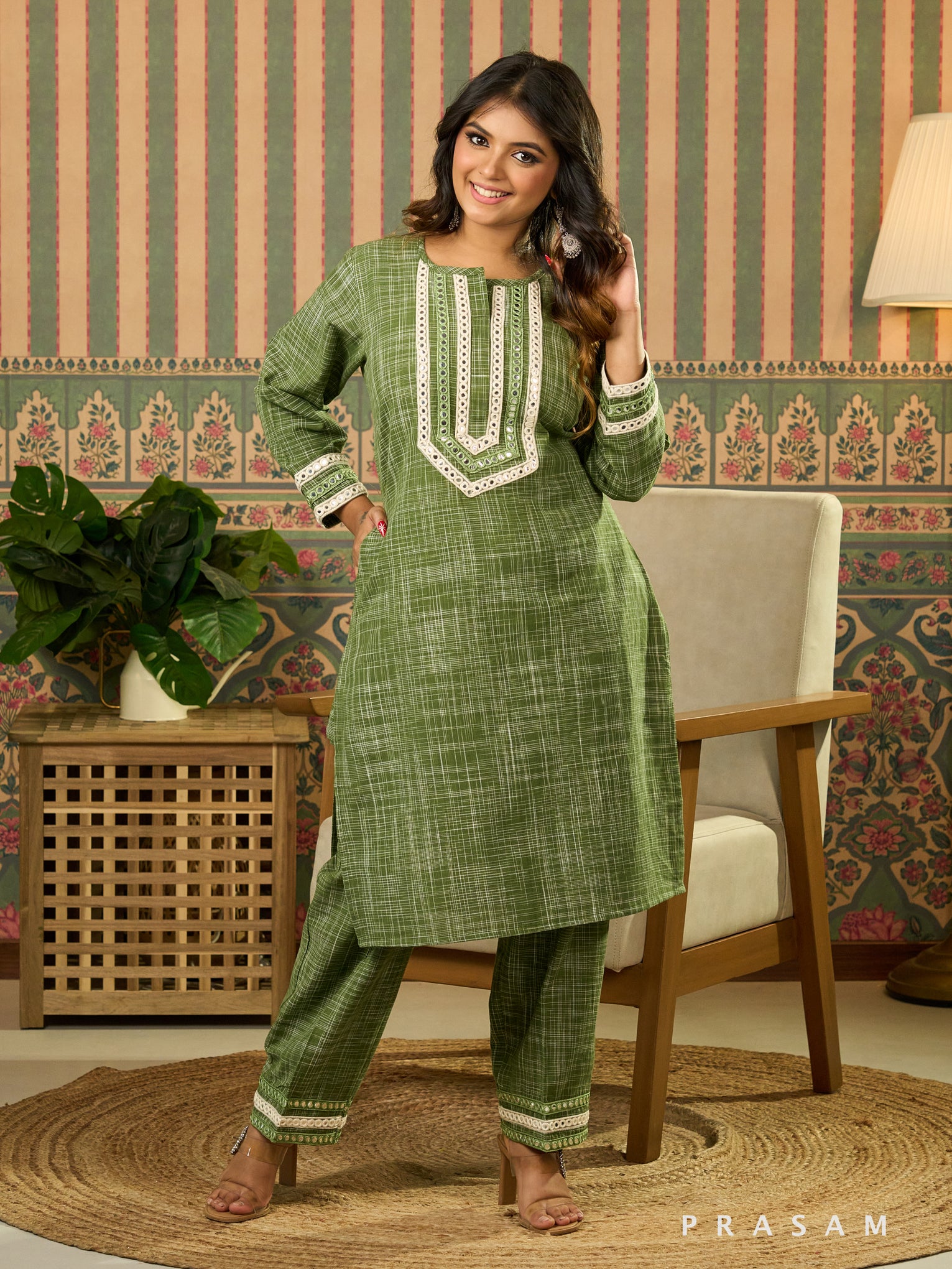 Meadow Green Cotton Kurta Set