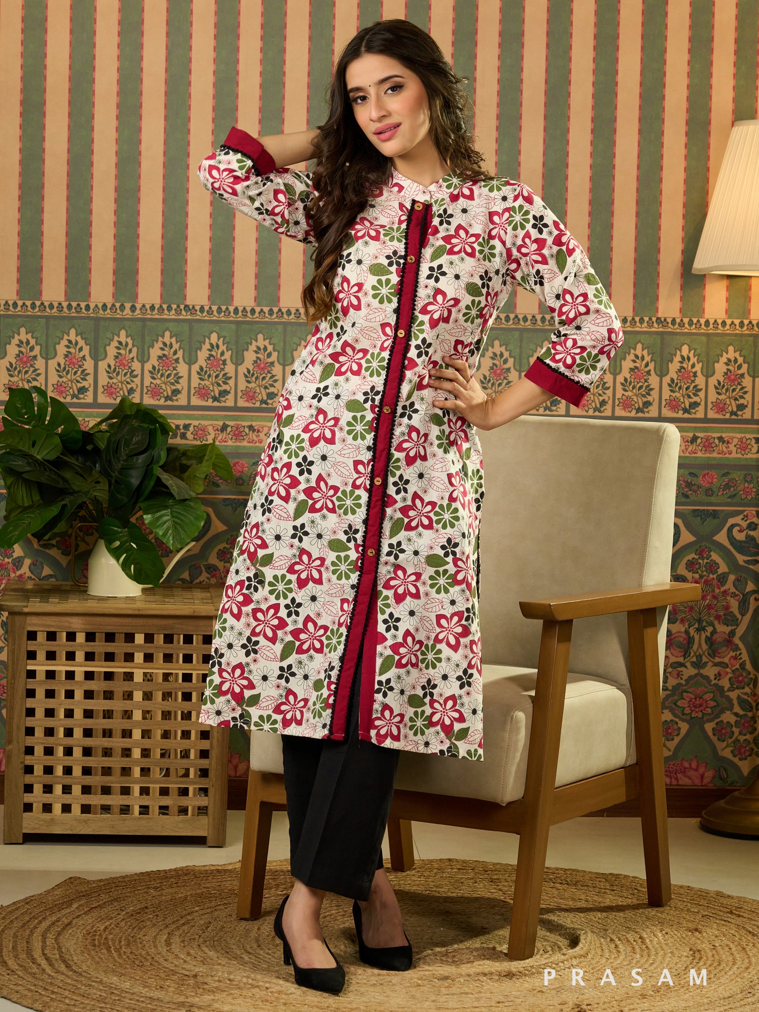 Orchard Garden Block Printed Kurti