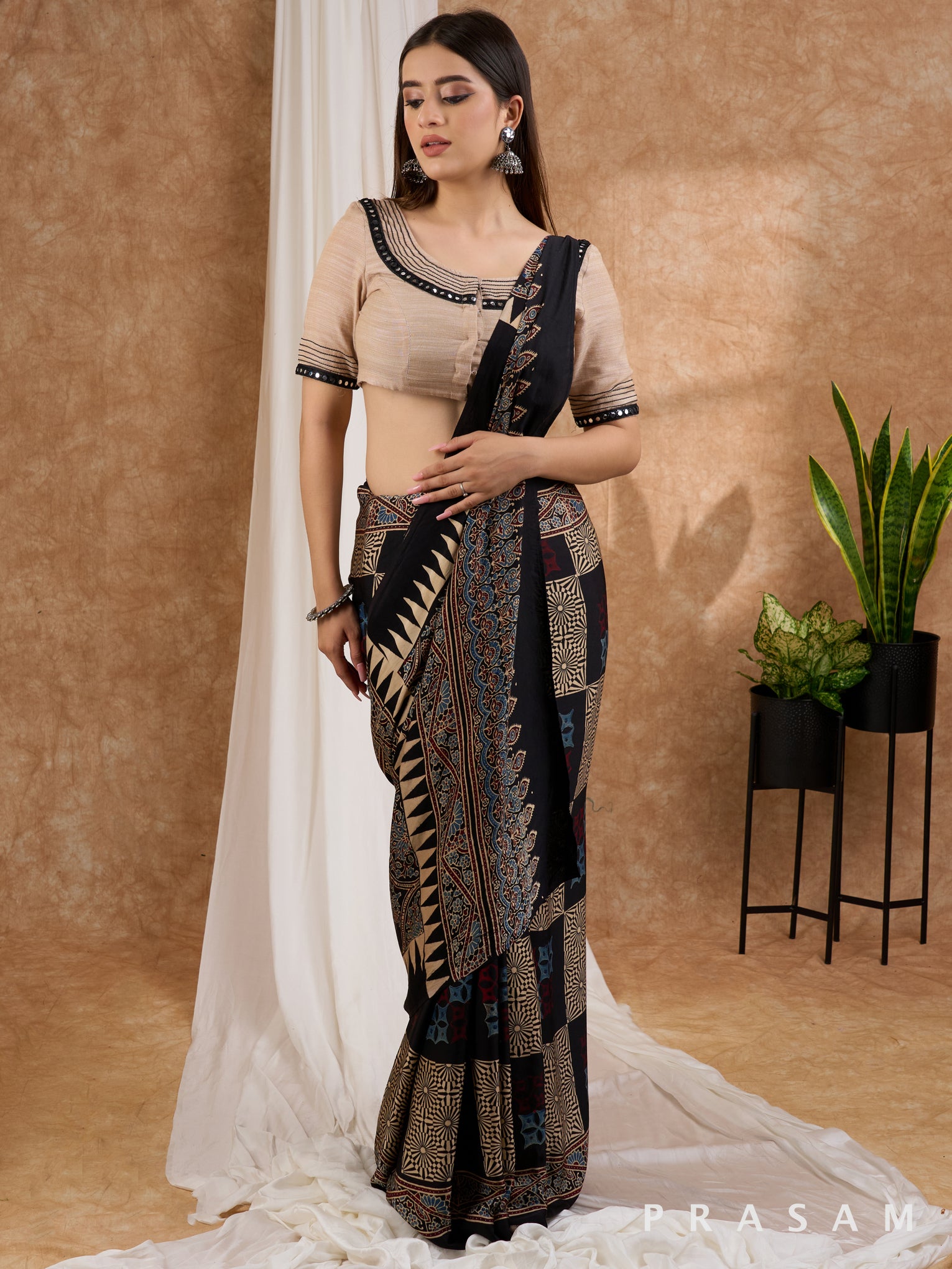 Nayantara- Ajrakh Modal Silk Saree