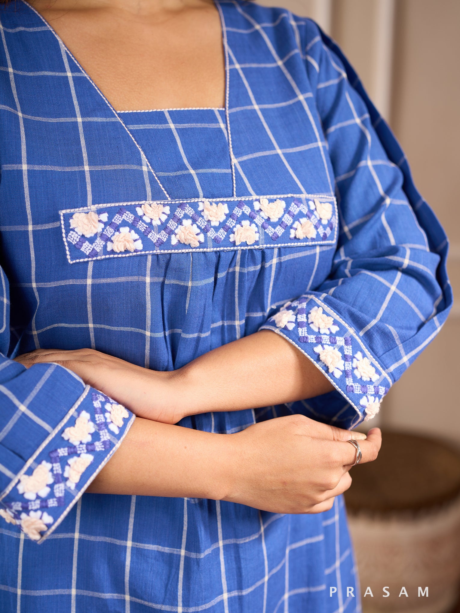 Coastal Sapphire Cotton Kurti