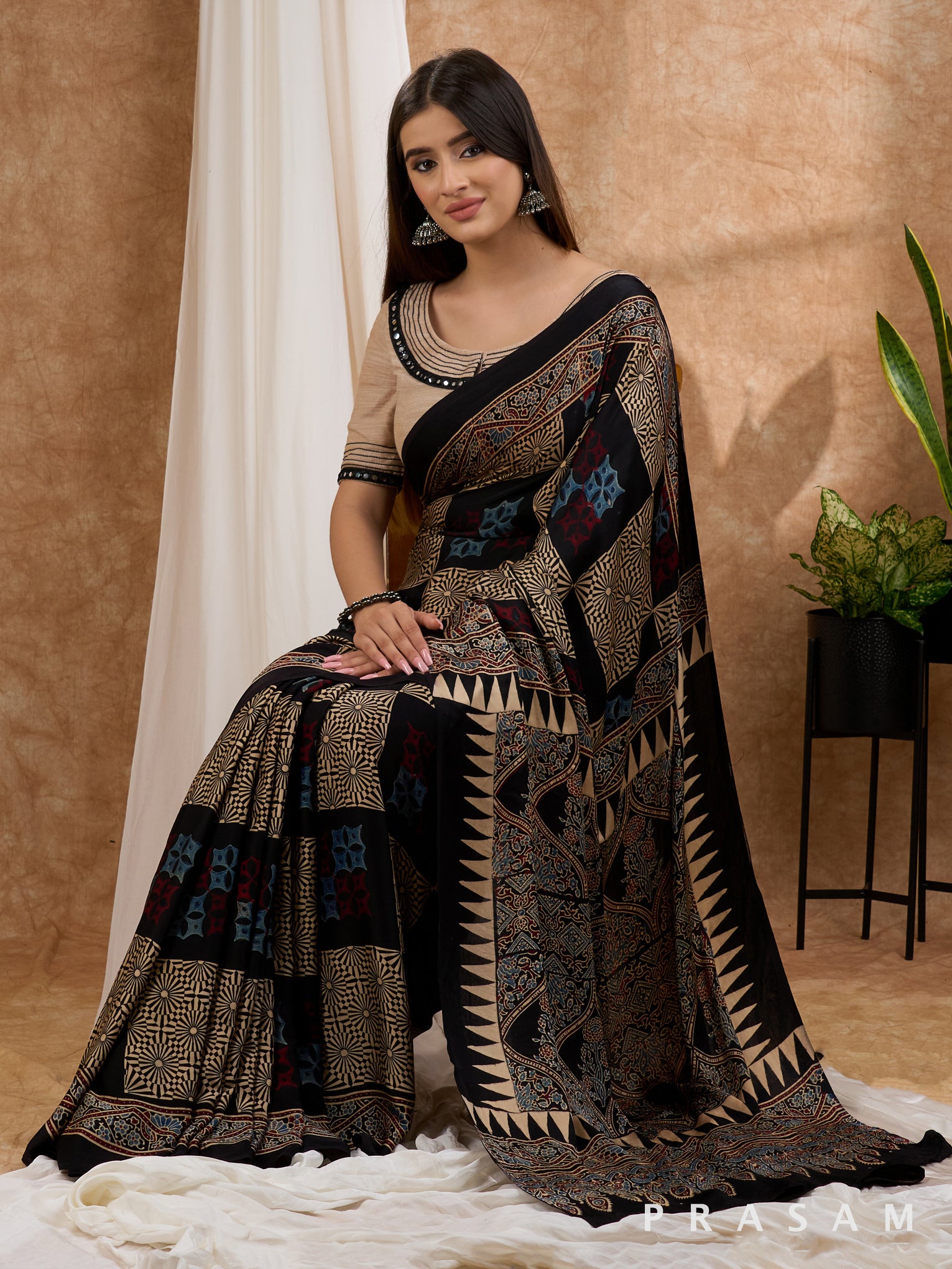 Nayantara- Ajrakh Modal Silk Saree