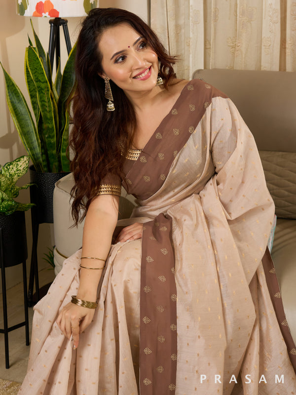 Sunehri-Golden Buta Chanderi Saree