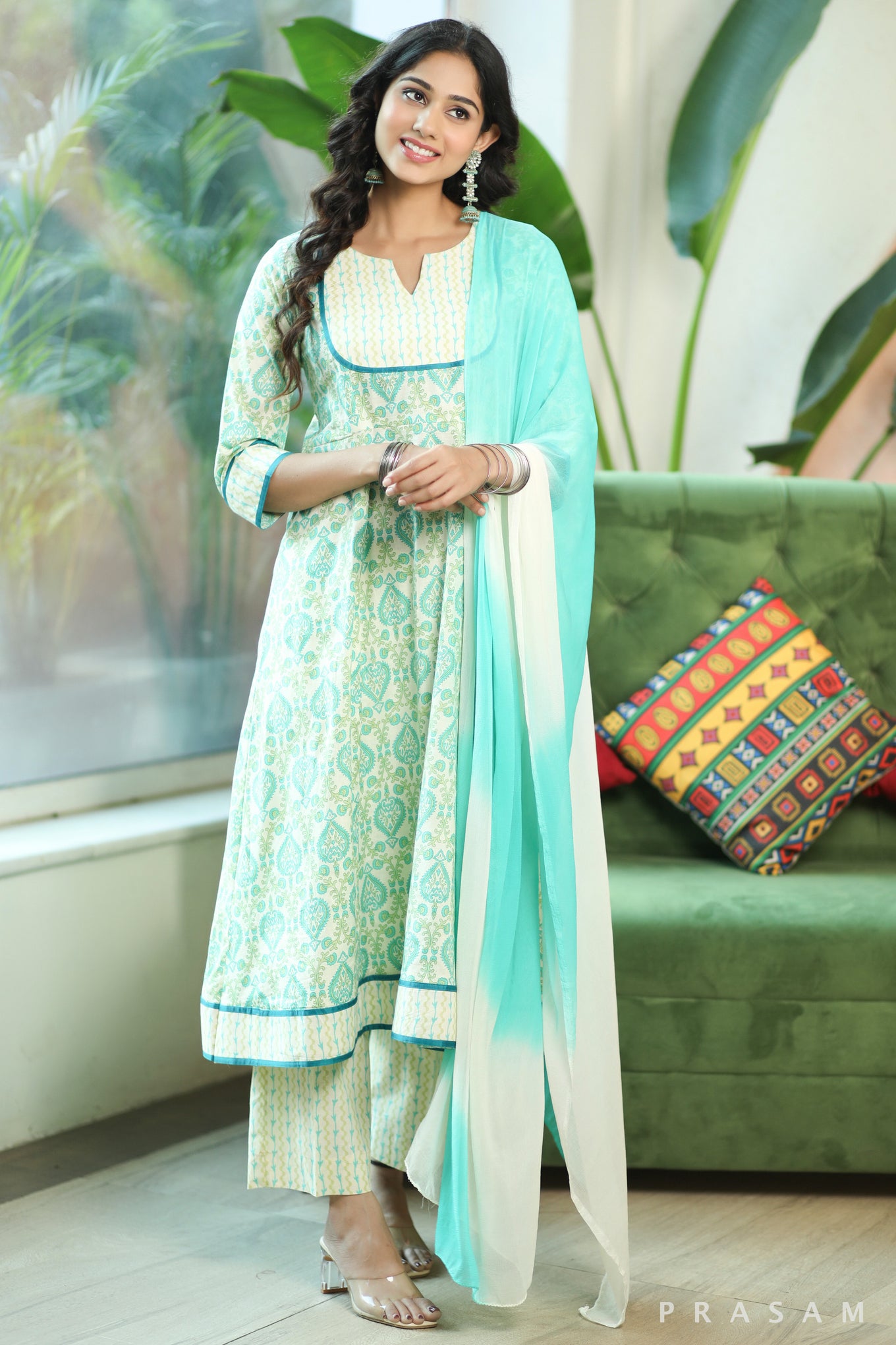 Traditional Treasure Ethnic Soft Cotton Printed Kurta Set With Yoke Neckline (Optional Dupatta)