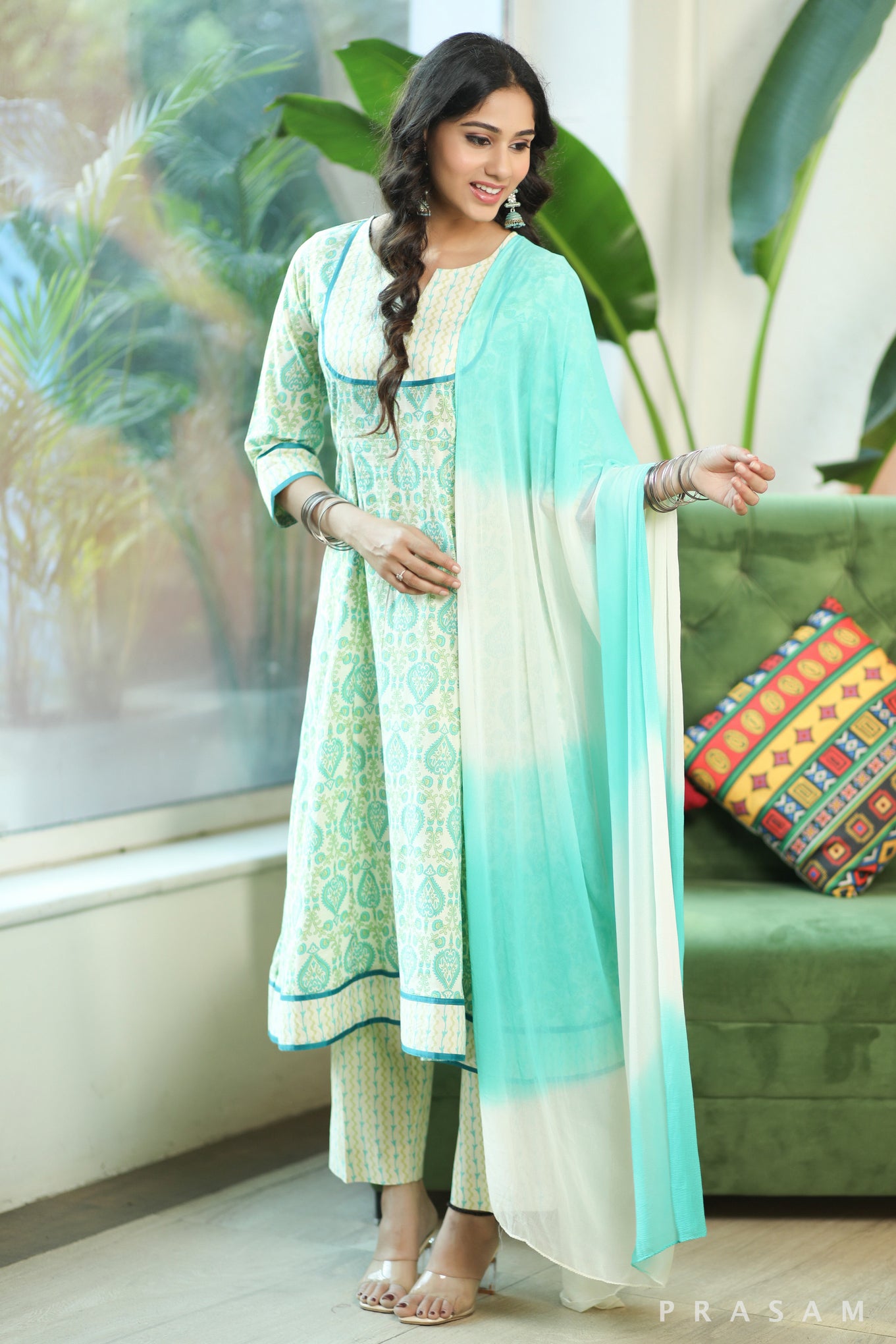 Traditional Treasure Ethnic Soft Cotton Printed Kurta Set With Yoke Neckline (Optional Dupatta)