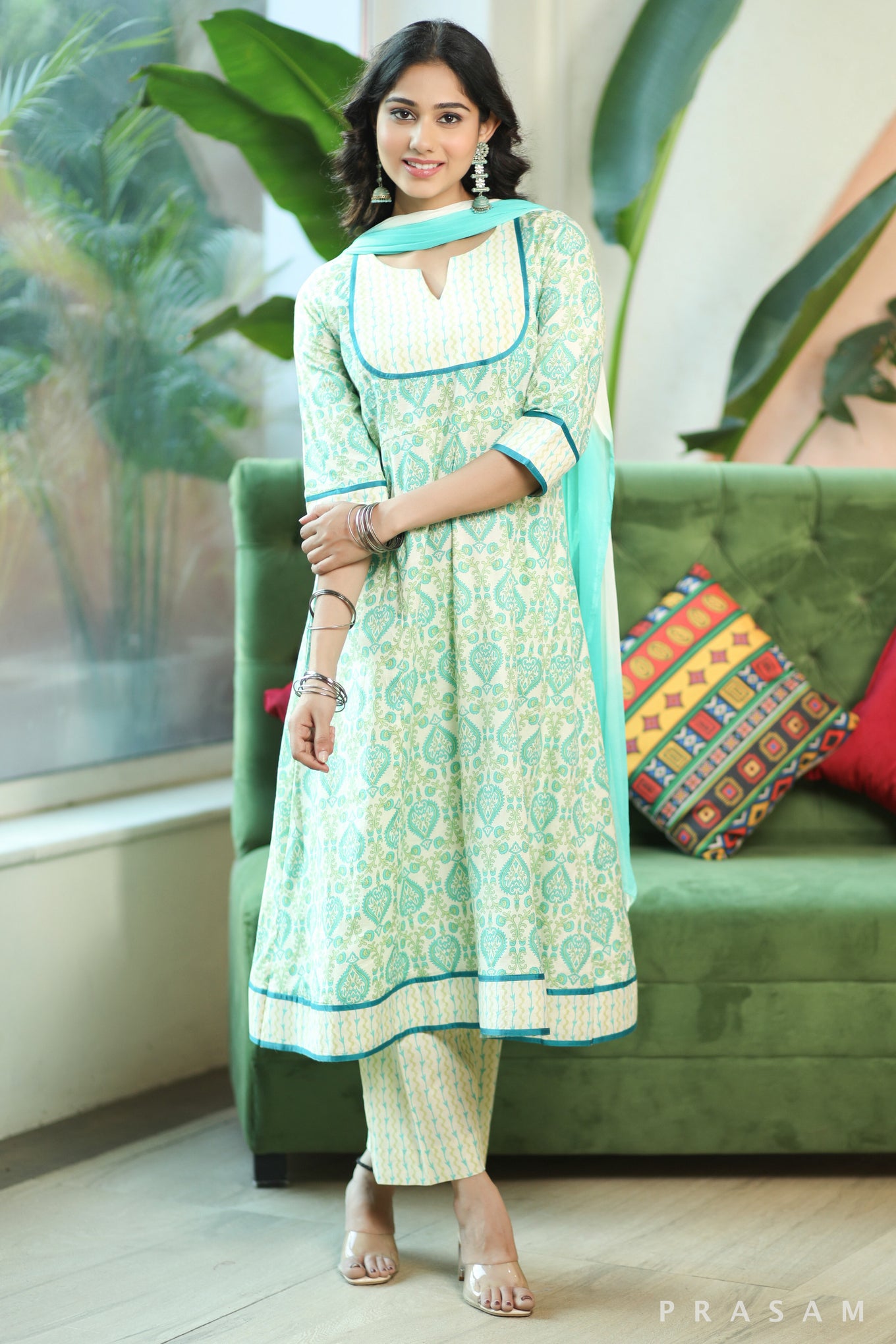 Traditional Treasure Ethnic Soft Cotton Printed Kurta Set With Yoke Neckline (Optional Dupatta)