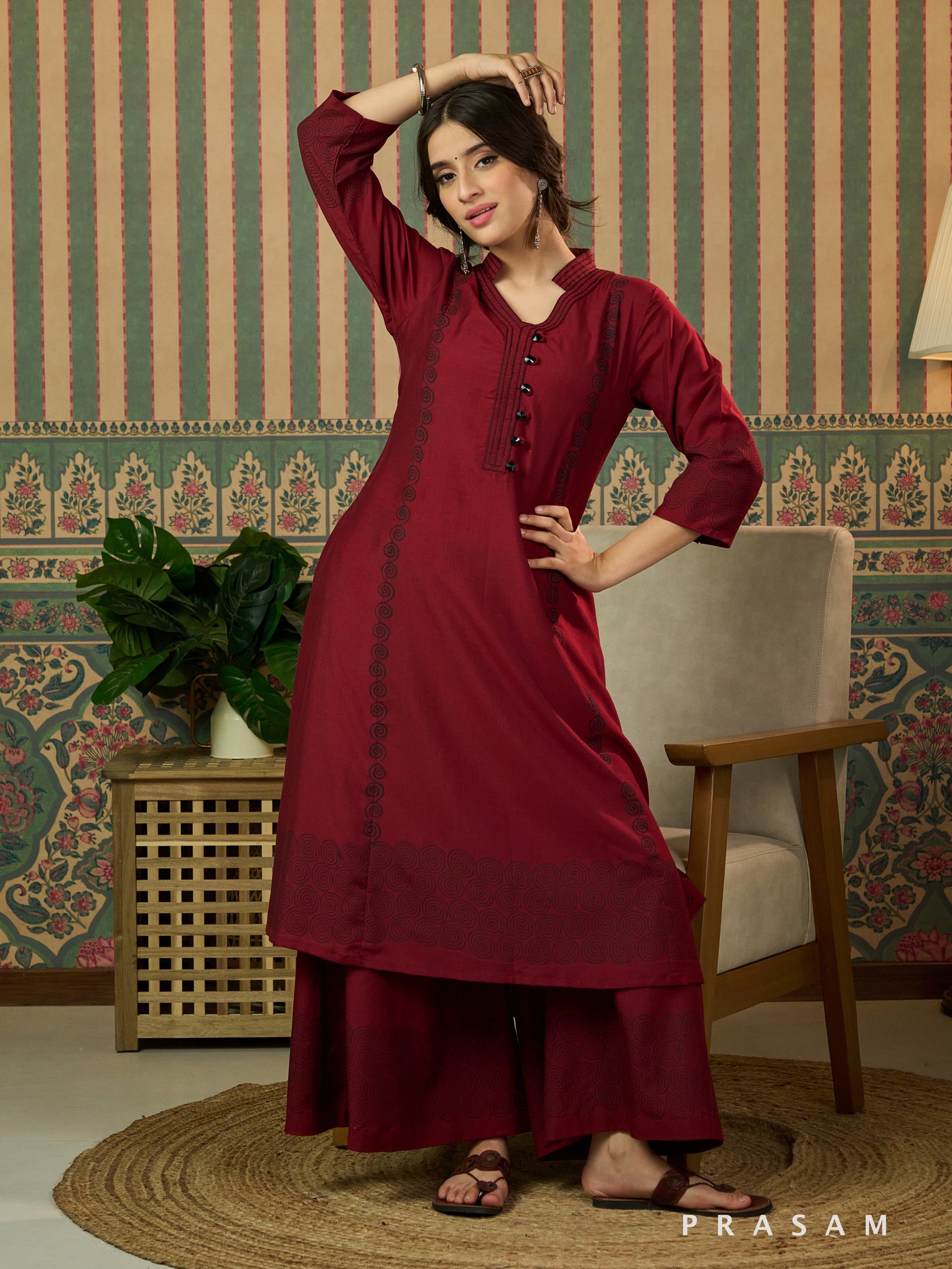 Varnika Muslin Block Printed Kurta Set