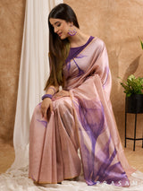 Purple - Art Silk Printed Saree