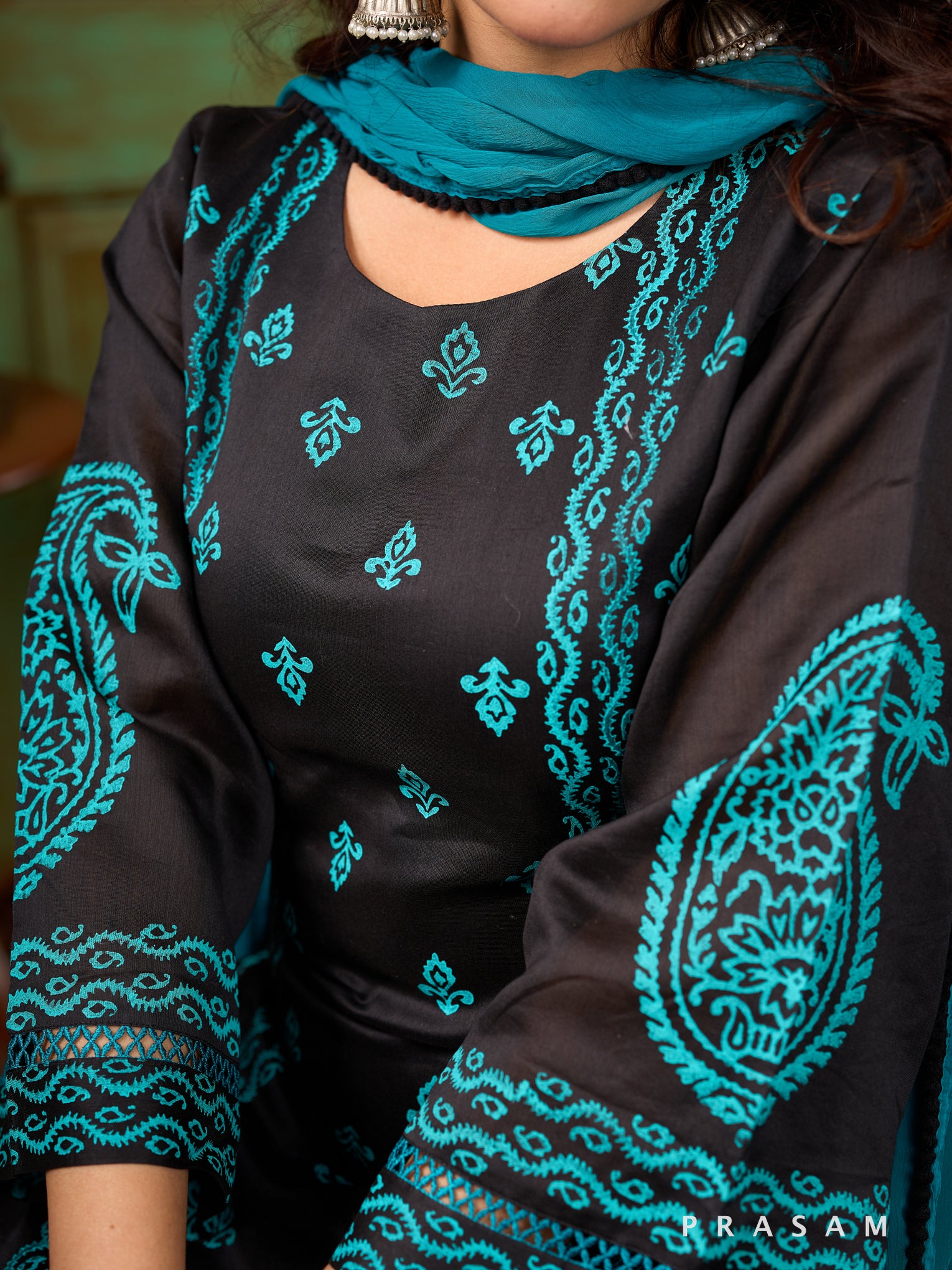 Neel Tara Chanderi Kurta Set