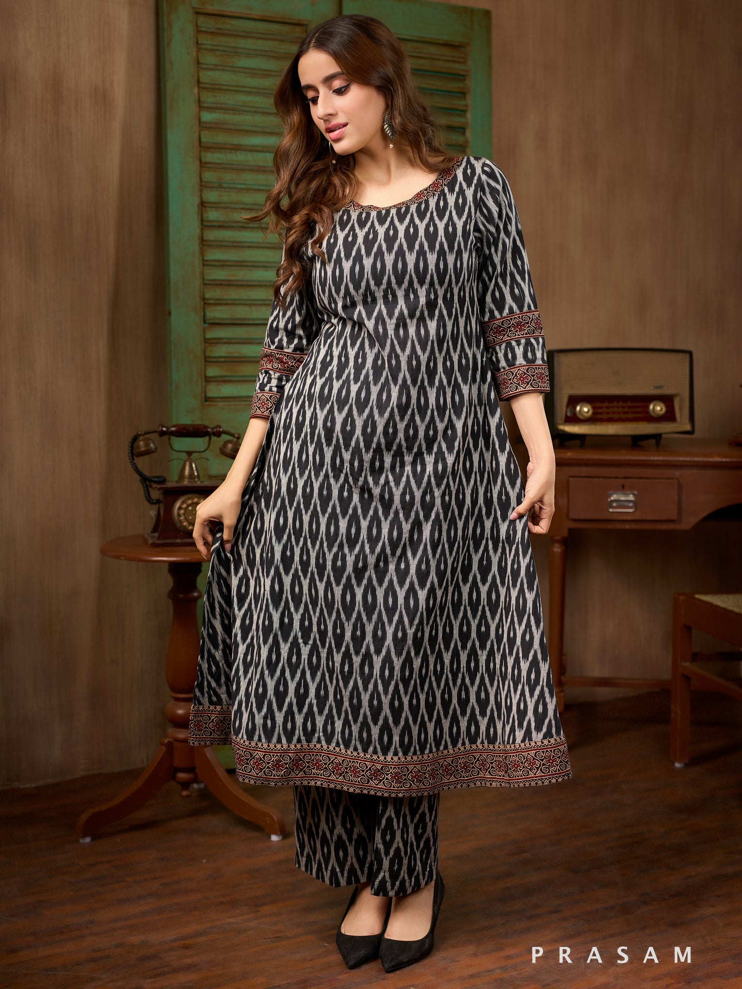 Zen Rhythm Ikat Kurta Set