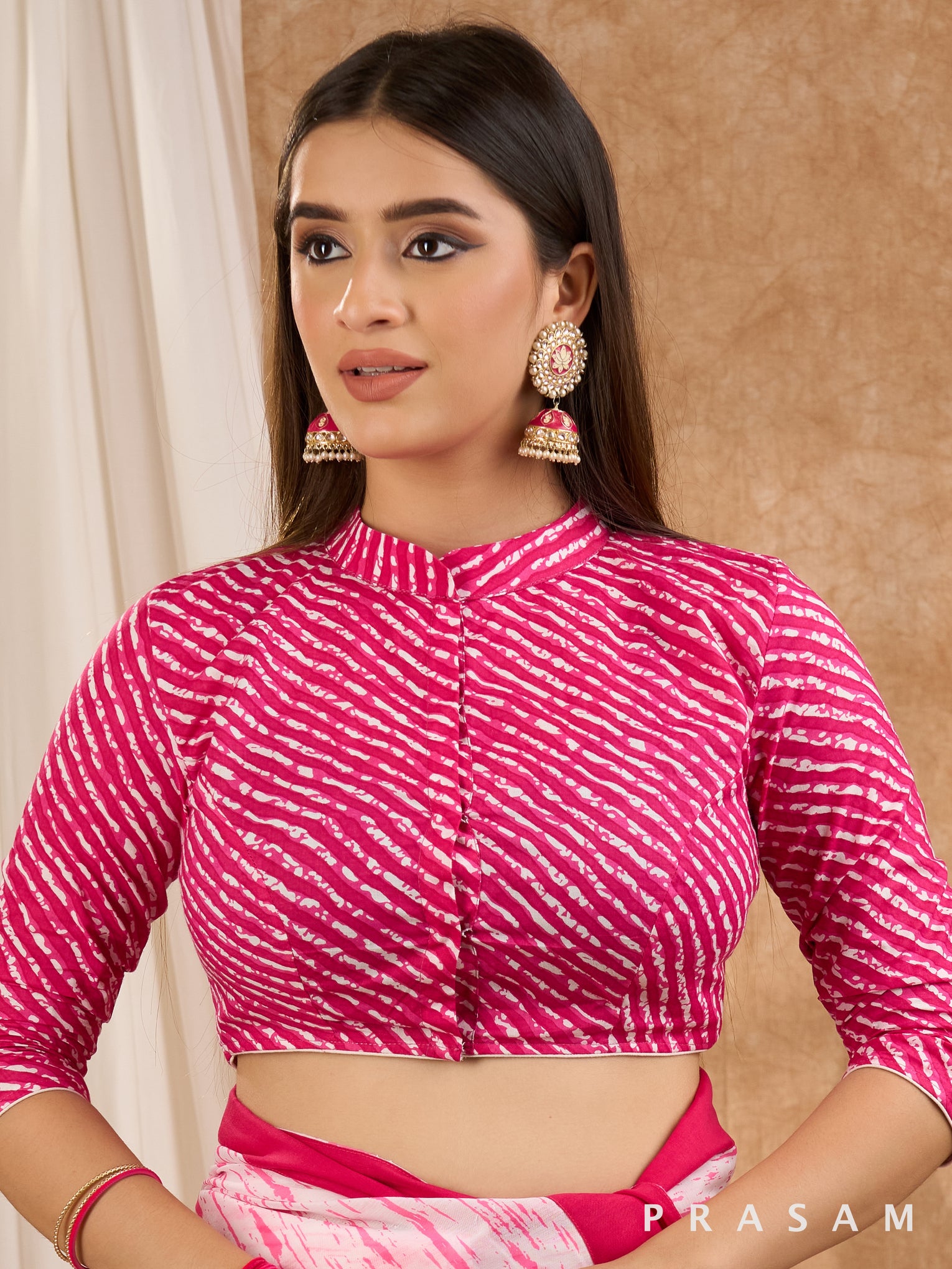 Pink Leheriya Blouse