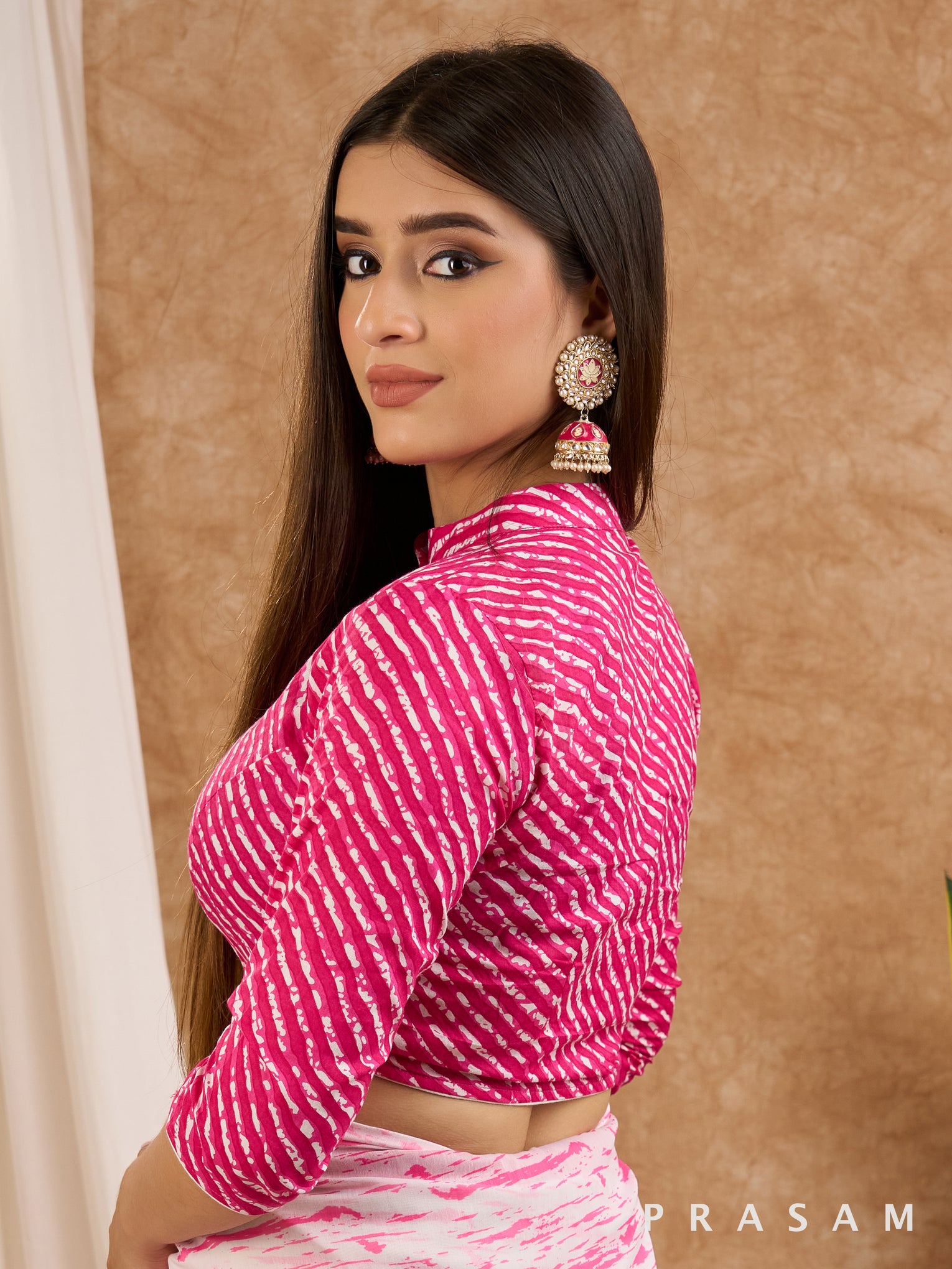 Pink Leheriya Blouse