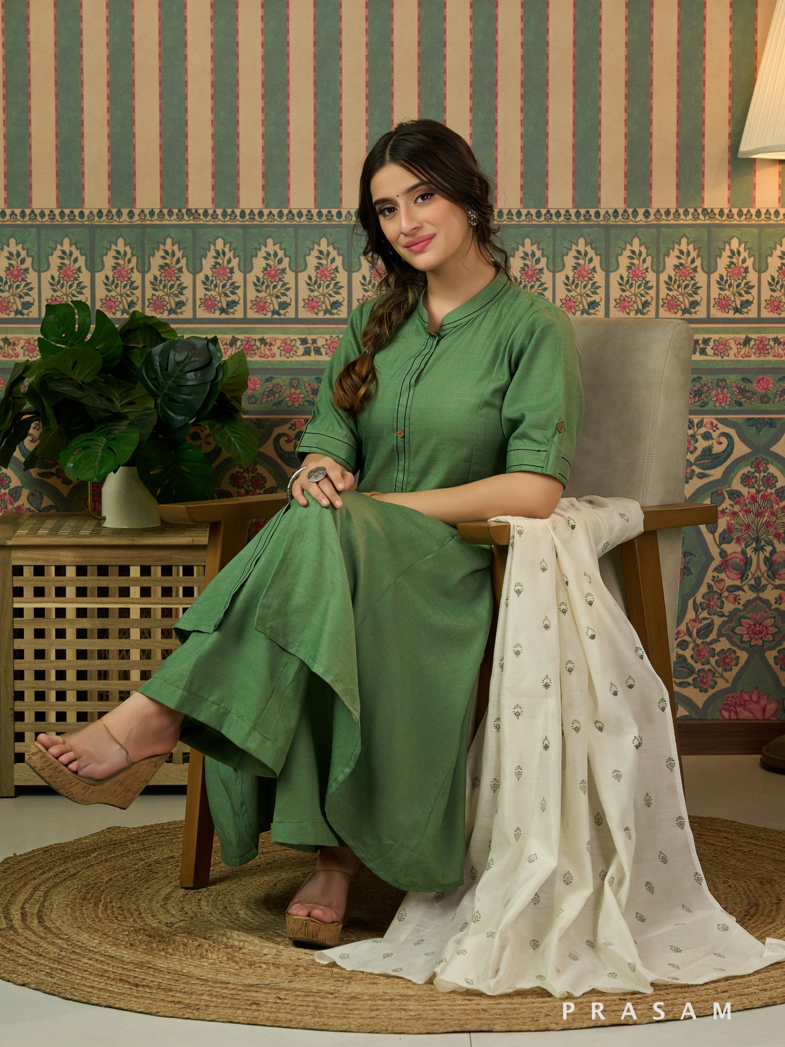 Kamya Mint Muslin Kurta Set