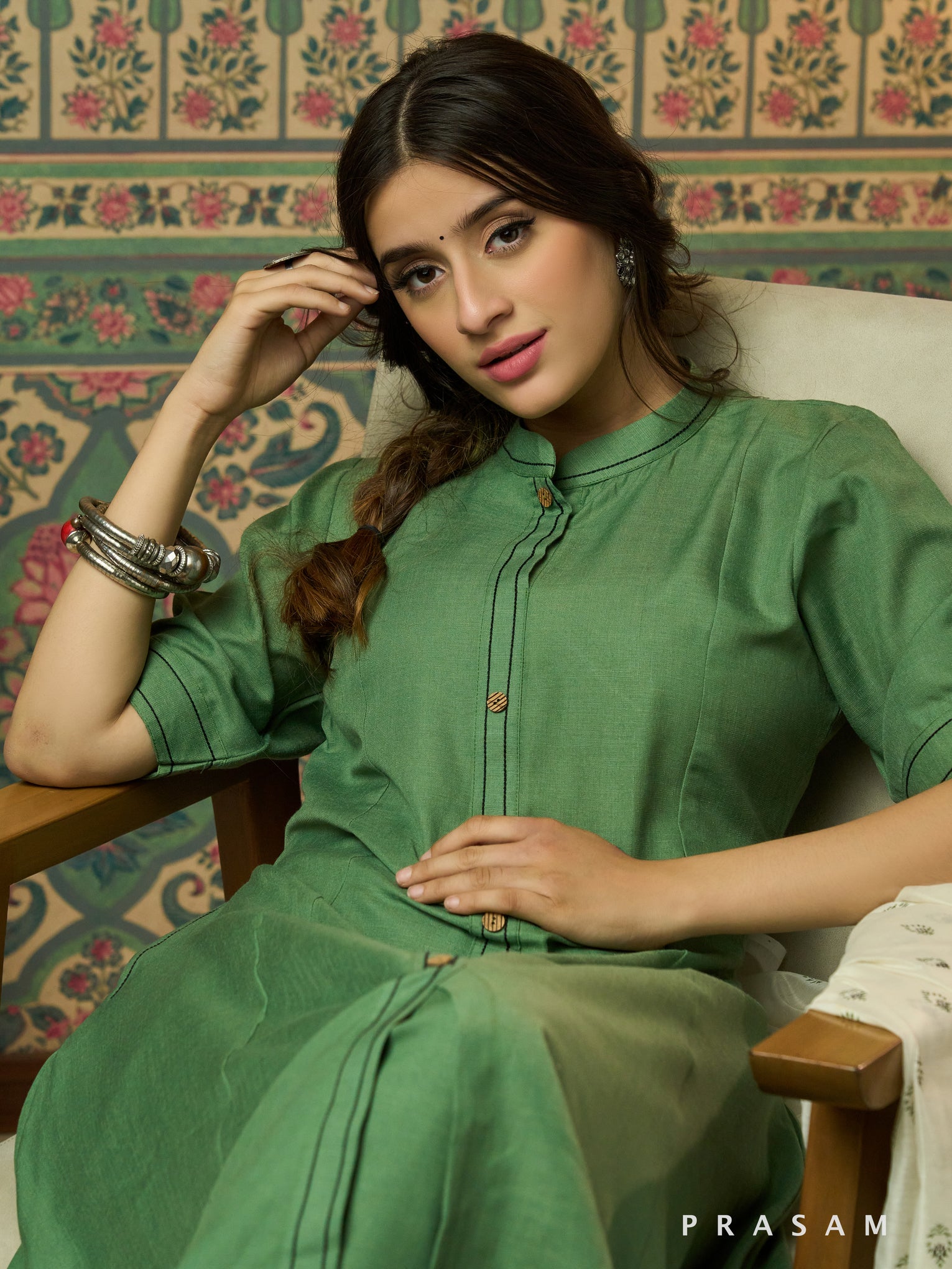 Kamya Mint Muslin Kurta Set