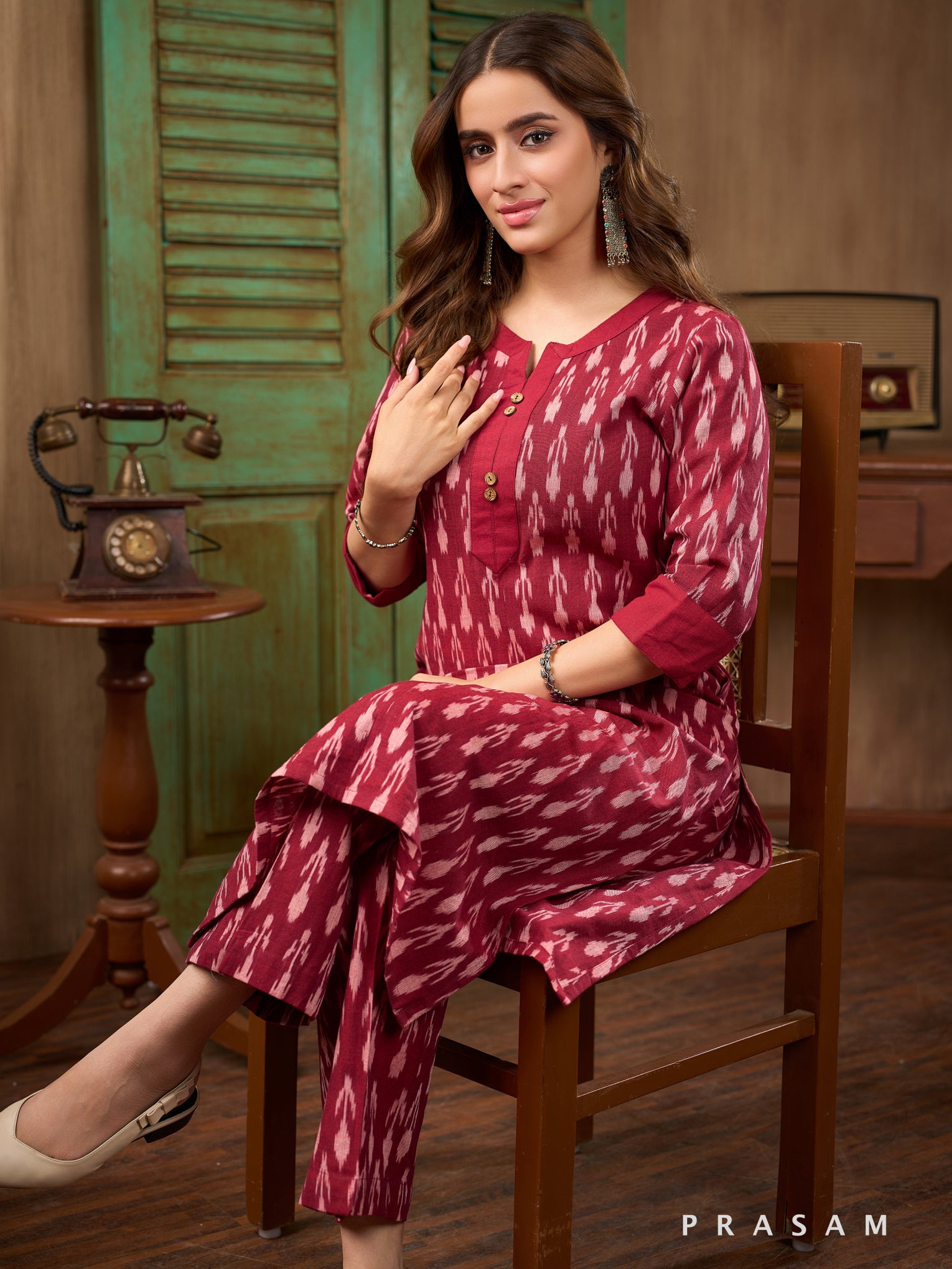 Desert Rose Ikat Kurta Set