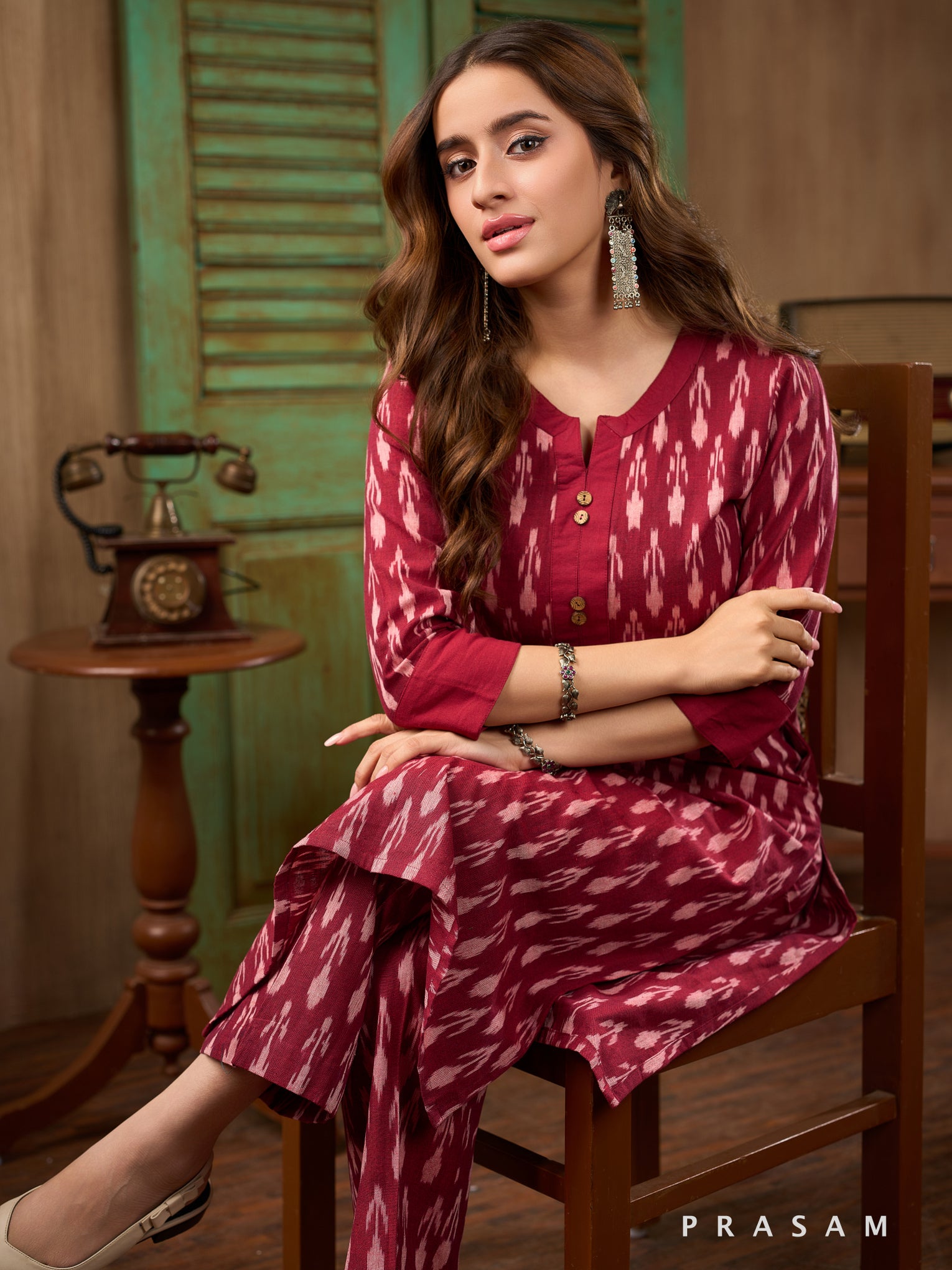 Desert Rose Ikat Kurta Set