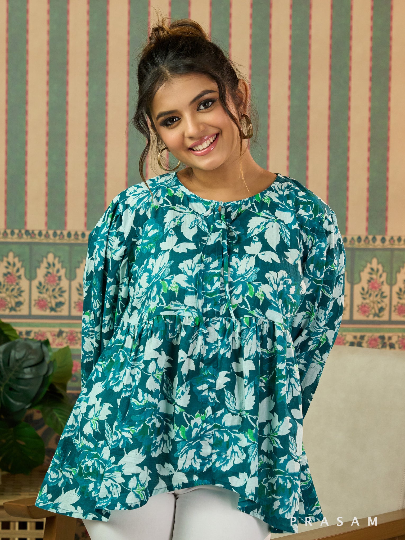 Tropical Petal Peplum Tunic