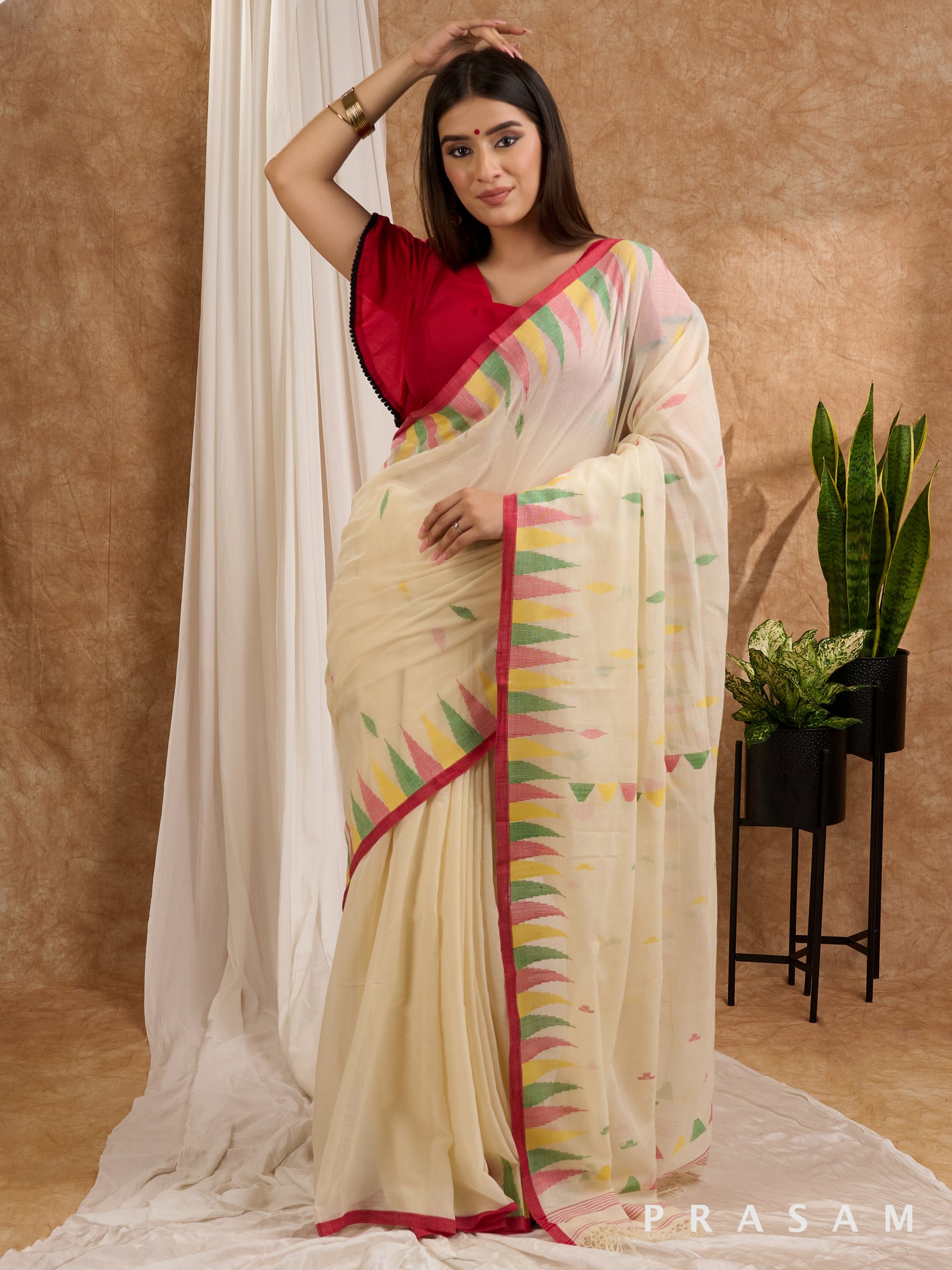 Chamak - Soft Mul Jamdani Saree