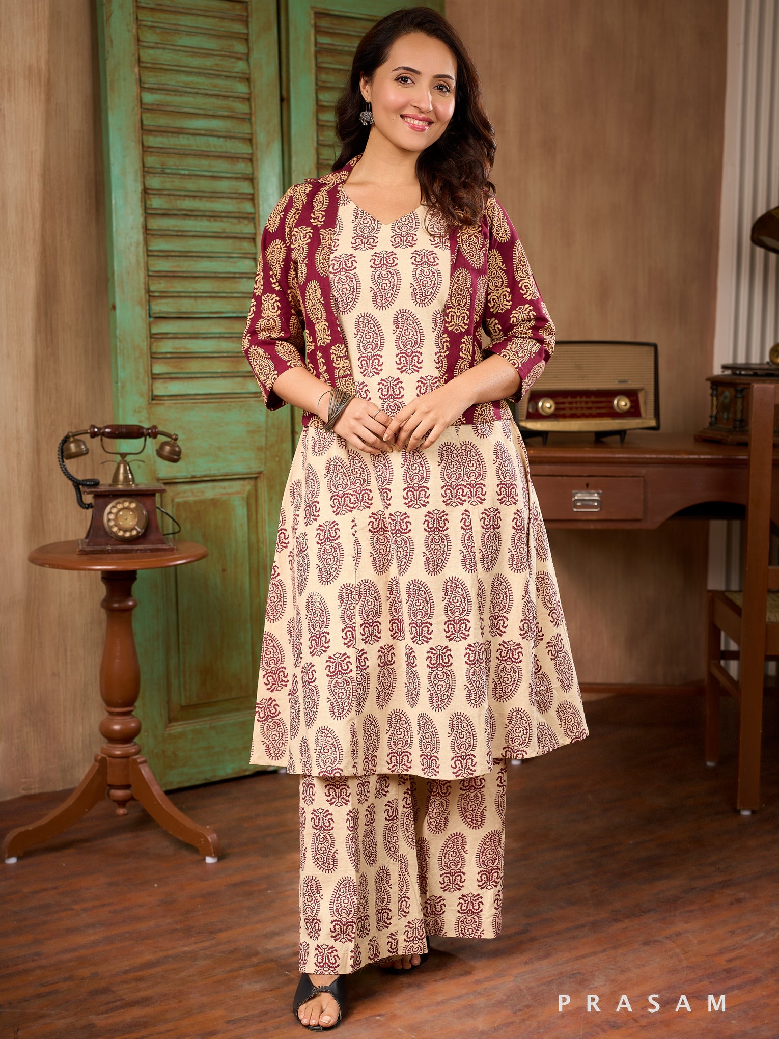 Mulberry Majesty Ensemble Kurti Set