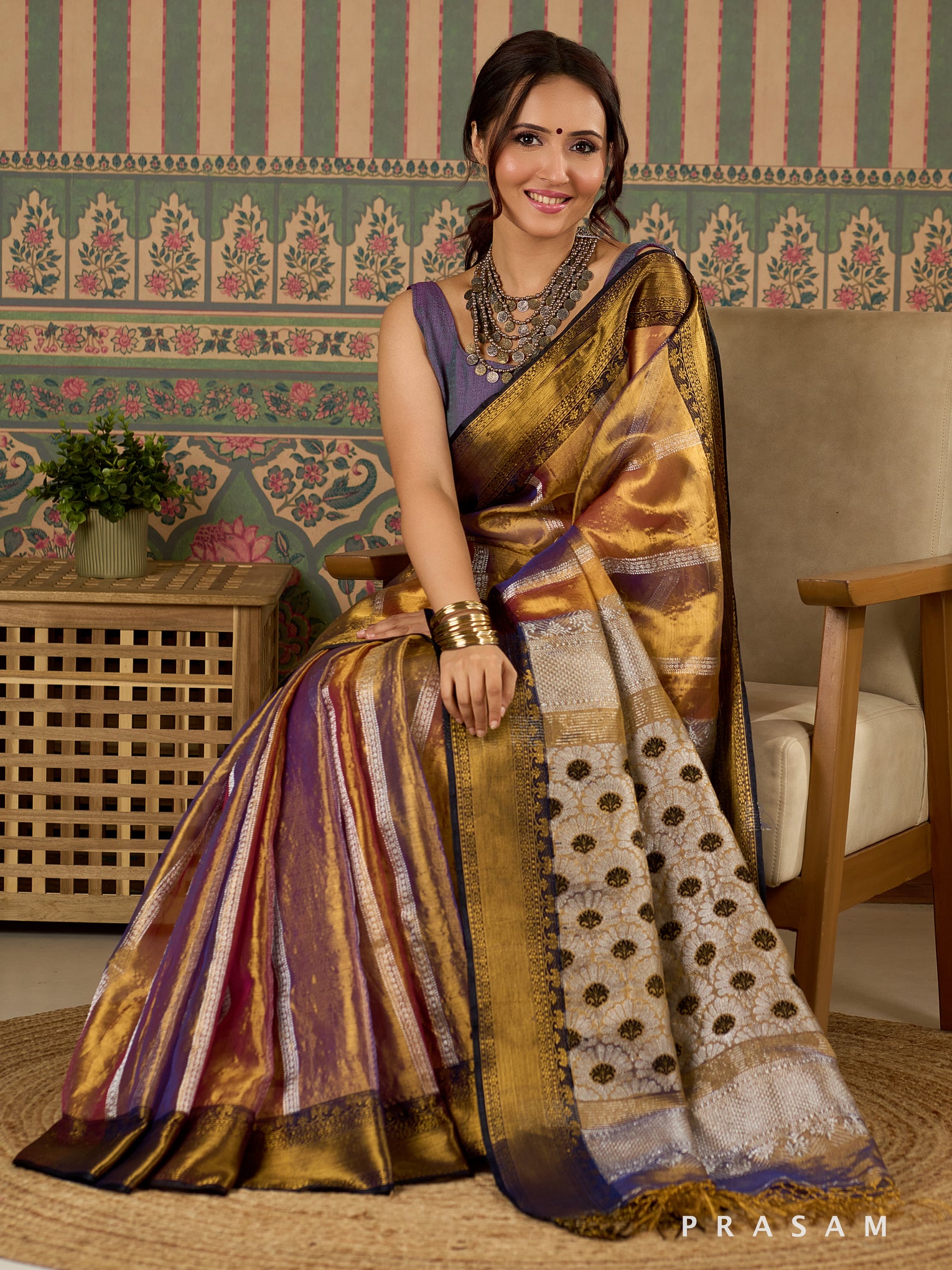 Zarina Golden Tissue Banaras Silk Saree